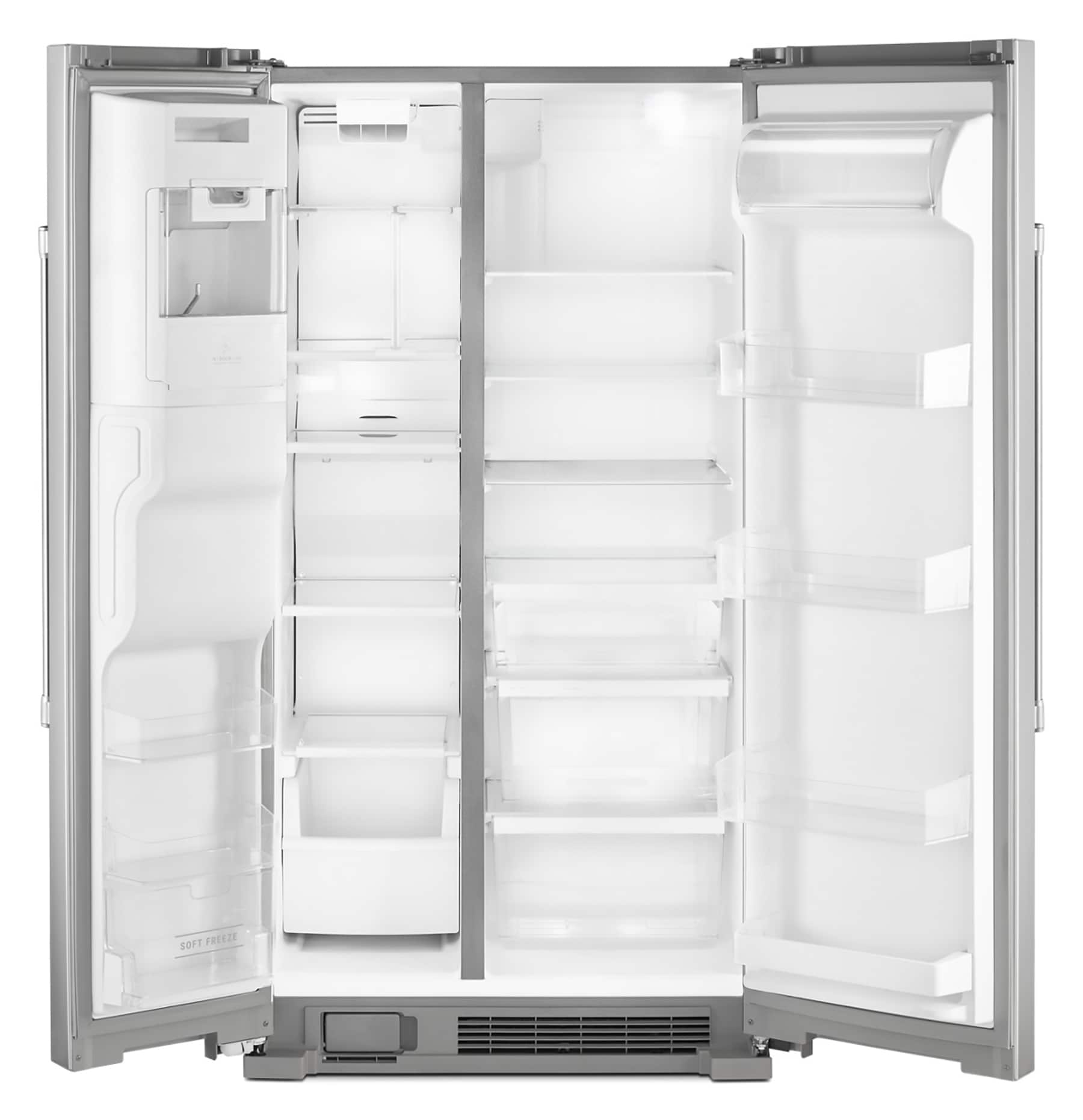 Refrigerador Side-by-Side Maytag de 24.5 pies cúbicos con Fabricador de Hielo, Dispensador de Agua y Hielo (Acero Inoxidable Resistente a Huellas) MSS25C4MGZ