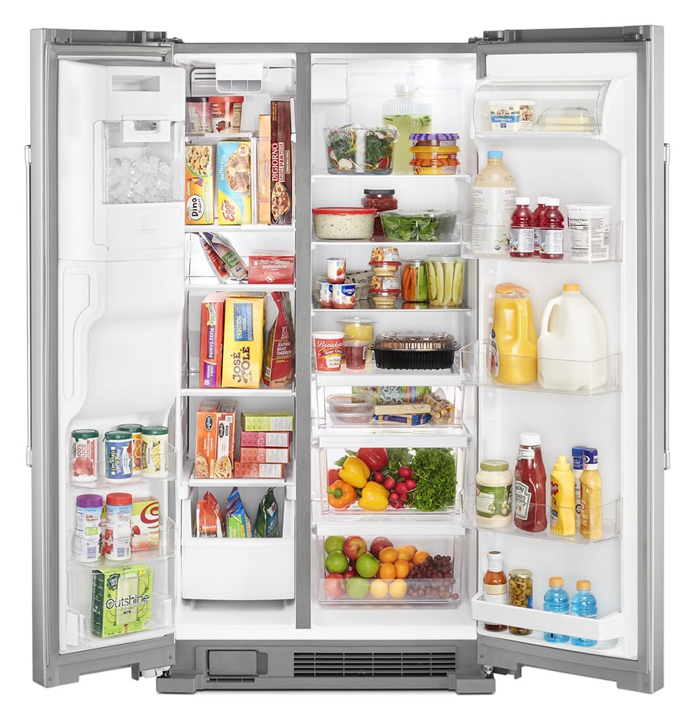 Refrigerador Side-by-Side Maytag de 24.5 pies cúbicos con Fabricador de Hielo, Dispensador de Agua y Hielo (Acero Inoxidable Resistente a Huellas) MSS25C4MGZ