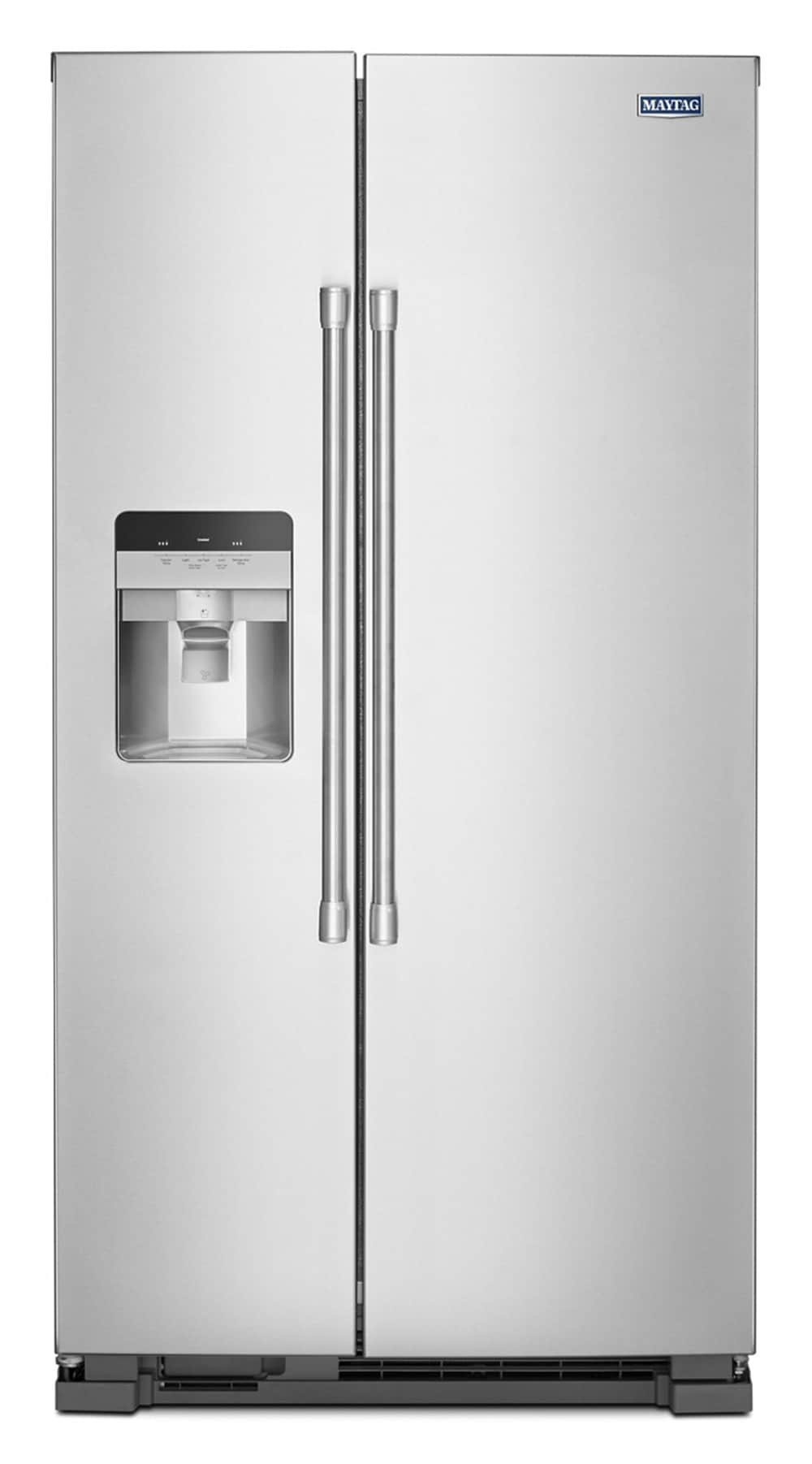 Refrigerador Side-by-Side Maytag de 24.5 pies cúbicos con Fabricador de Hielo, Dispensador de Agua y Hielo (Acero Inoxidable Resistente a Huellas) MSS25C4MGZ