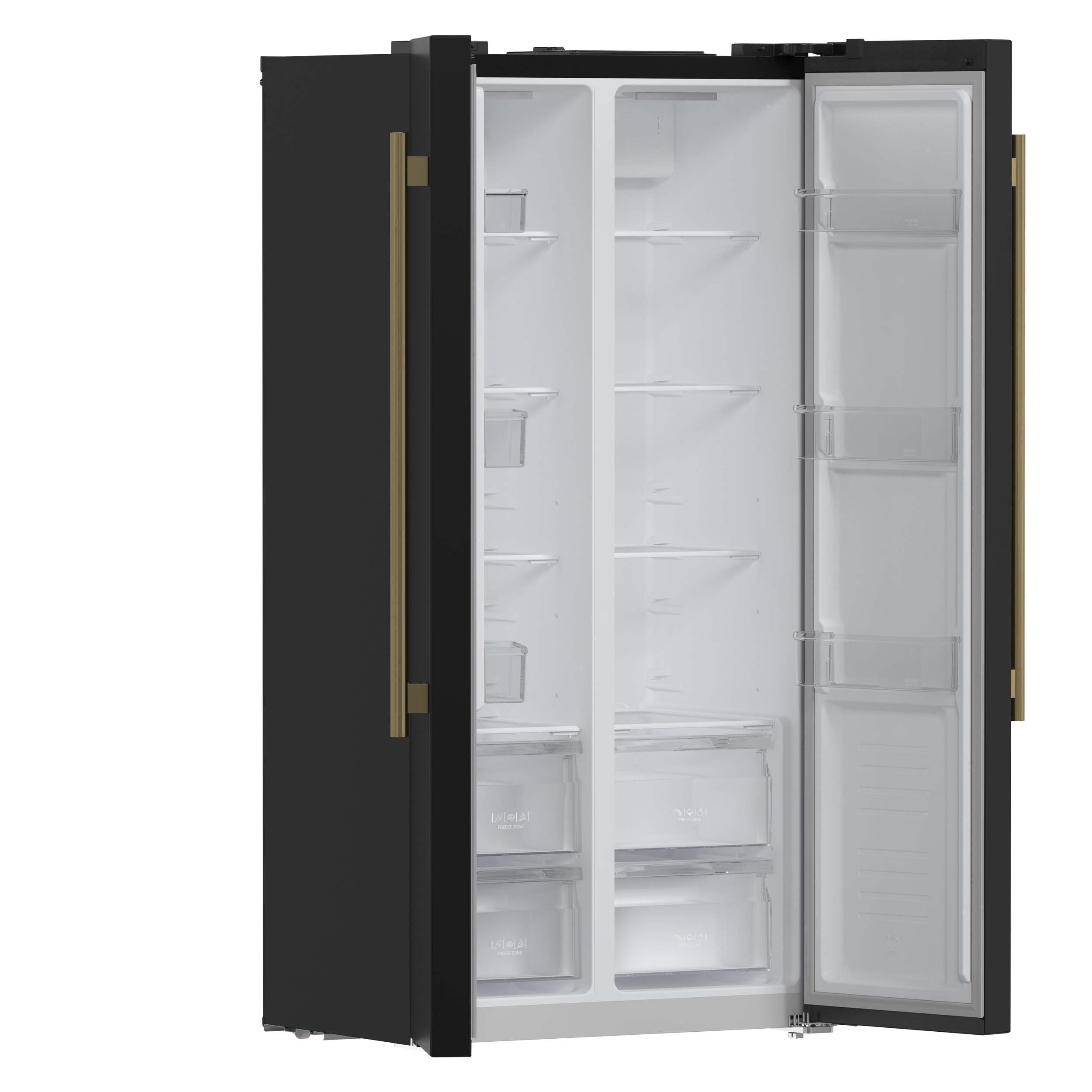 Refrigerador Side-by-Side de Profundidad de Mostrador de 15.62 pies cúbicos con Acabado Negro de Espresso Salerno