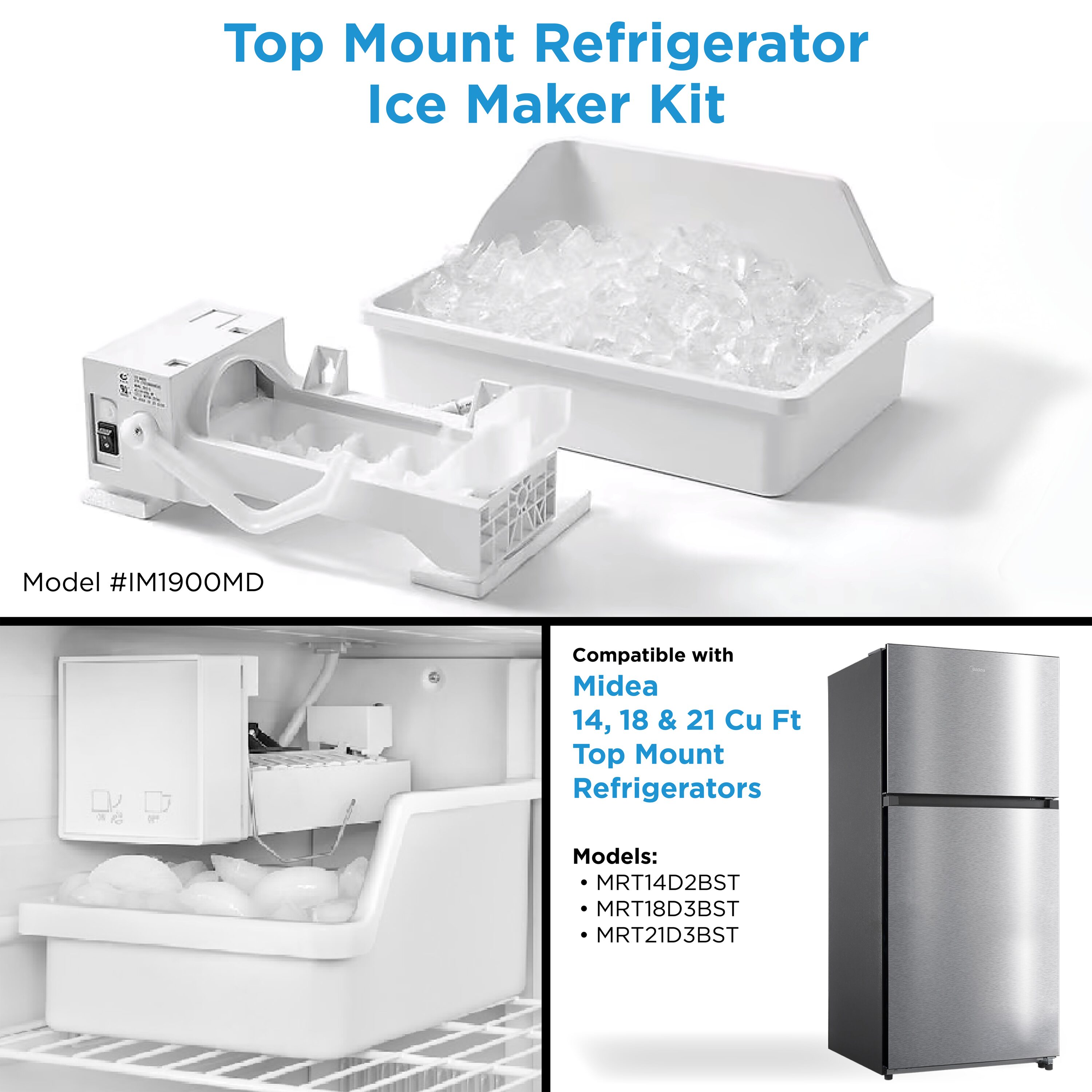 Refrigerador con Resistencia a las Huellas Dactilares de 18.1 pies cúbicos con Congelador Superior (Acero Inoxidable) Listo para Garaje Certificado ENERGY STAR MRT18D3BST