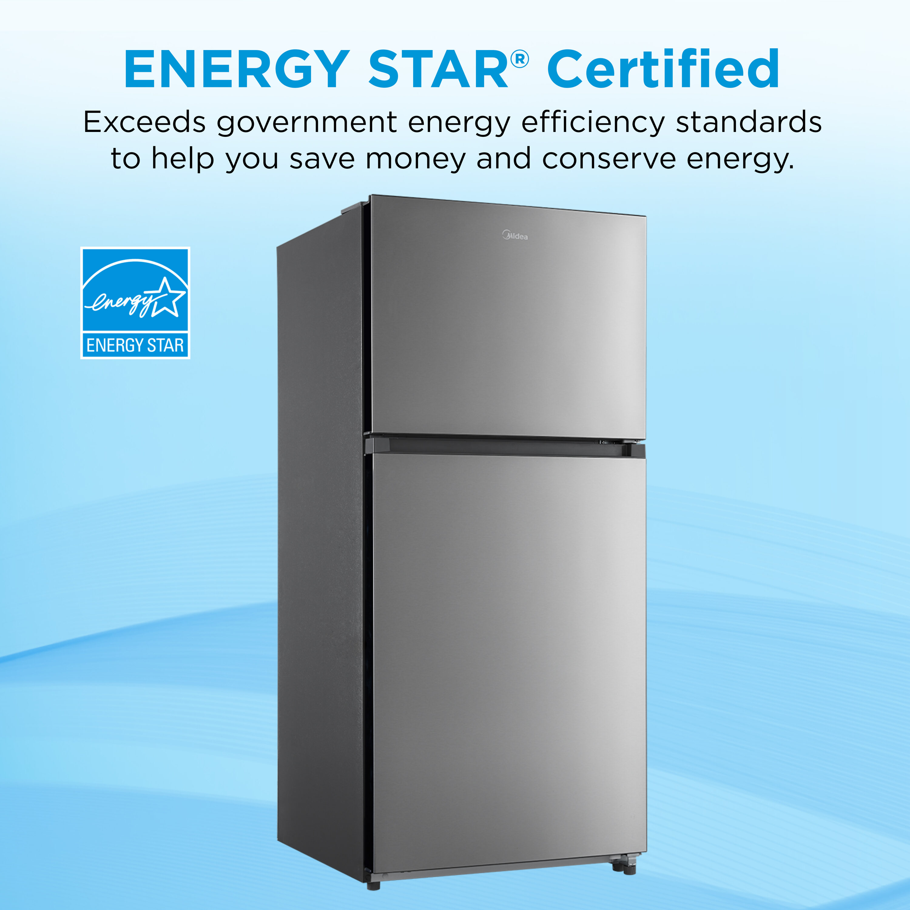 Refrigerador con Resistencia a las Huellas Dactilares de 18.1 pies cúbicos con Congelador Superior (Acero Inoxidable) Listo para Garaje Certificado ENERGY STAR MRT18D3BST