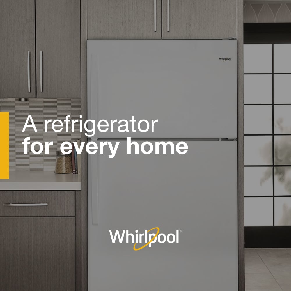 Refrigerador de 20.5 pies cúbicos con congelador superior (Blanco) Whirlpool WRT311FZDW