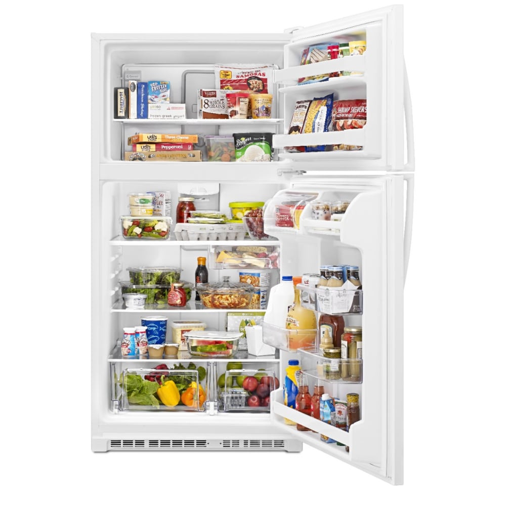 Refrigerador de 20.5 pies cúbicos con congelador superior (Blanco) Whirlpool WRT311FZDW