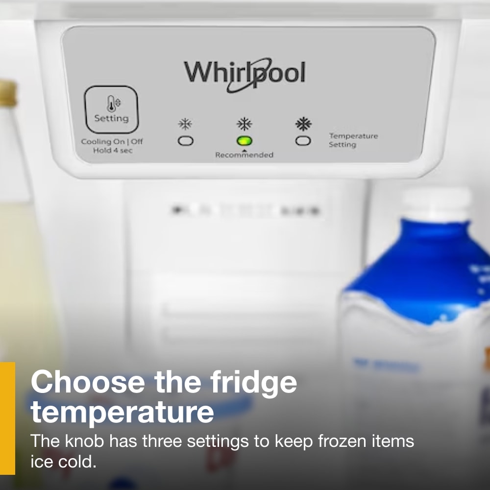 Refrigerador Whirlpool de 20.5 pies cúbicos con congelador superior (Negro) WRT311FZDB