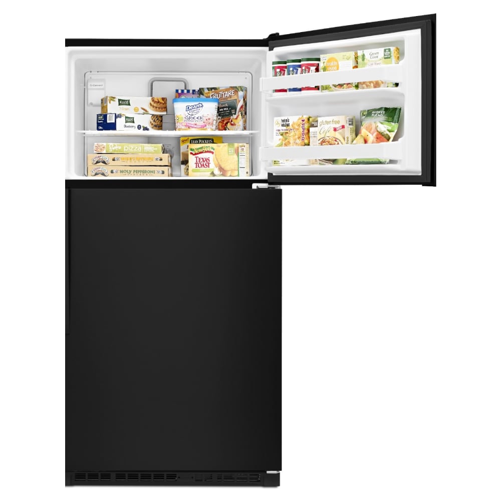 Refrigerador Whirlpool de 20.5 pies cúbicos con congelador superior (Negro) WRT311FZDB