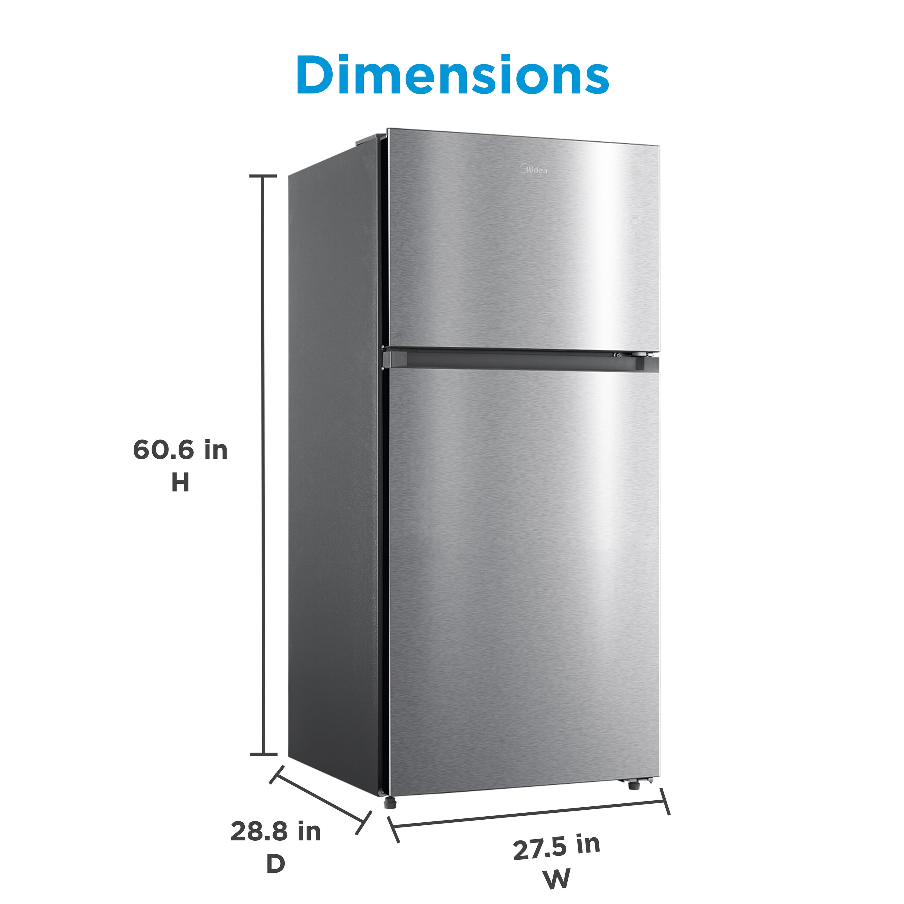 Refrigerador con protección contra huellas dactilares de 20.5 pies cúbicos con congelador superior (Acero inoxidable) listo para garaje con certificación ENERGY STAR.