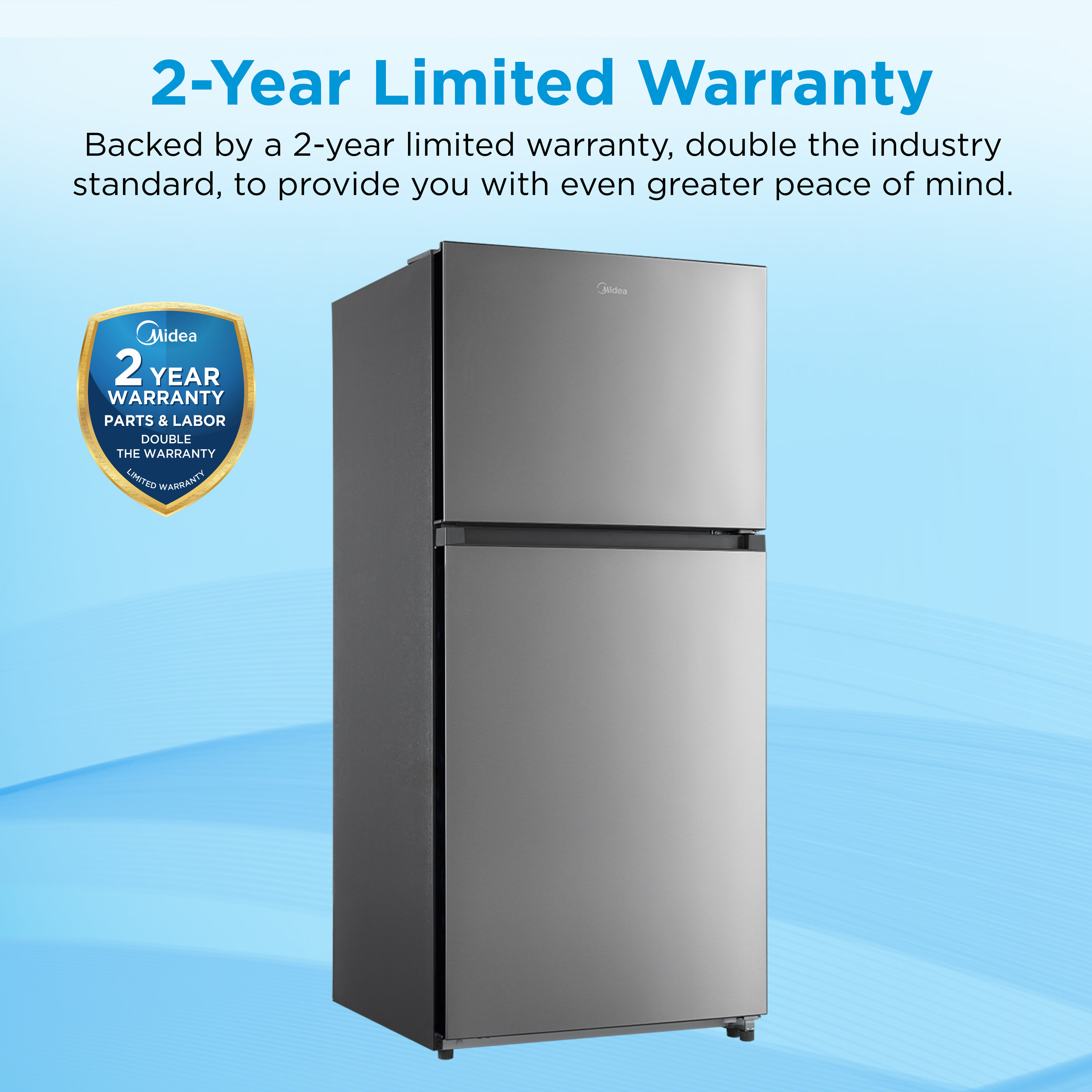 Refrigerador con protección contra huellas dactilares de 20.5 pies cúbicos con congelador superior (Acero inoxidable) listo para garaje con certificación ENERGY STAR.