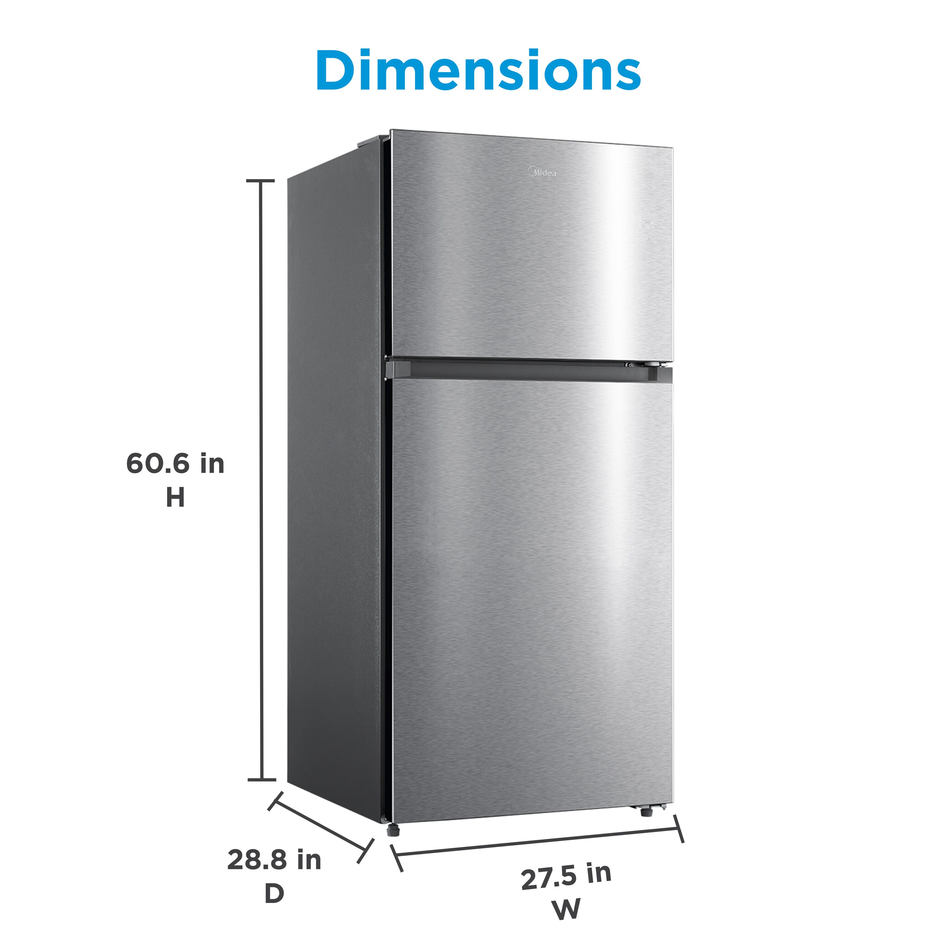 Refrigerador con protección contra huellas dactilares de 20.5 pies cúbicos con congelador superior (Acero inoxidable) listo para garaje con certificación ENERGY STAR.