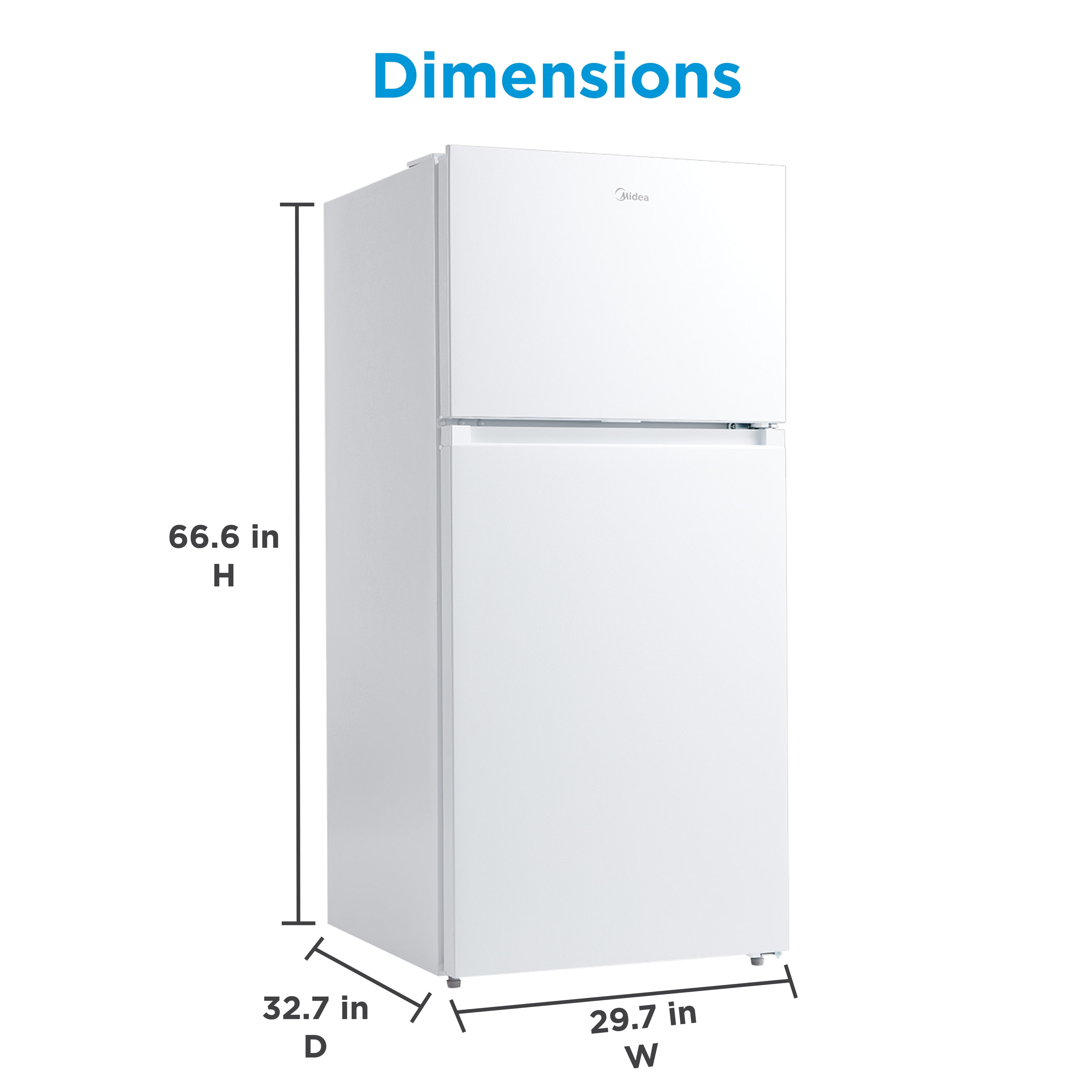 Refrigerador Midea de 20.5 pies cúbicos con resistencia a huellas digitales y listo para el garaje (blanco) Certificado ENERGY STAR MRT21D3BWW
