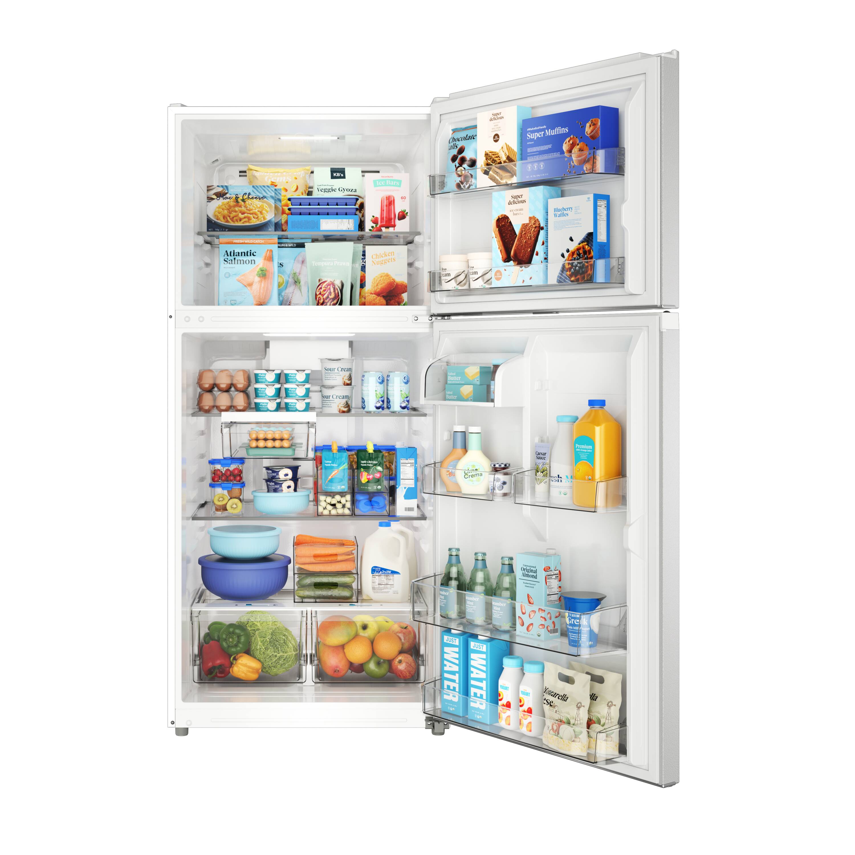 Refrigerador Midea de 20.5 pies cúbicos con resistencia a huellas digitales y listo para el garaje (blanco) Certificado ENERGY STAR MRT21D3BWW