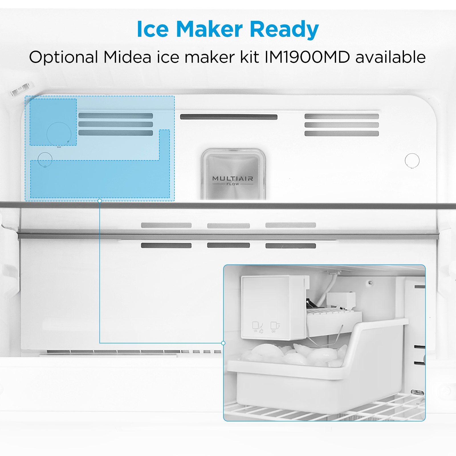 Refrigerador Midea resistente a huellas dactilares de 20.5 pies cúbicos con congelador superior (negro) Listo para el garaje con certificación ENERGY STAR MRT21D3BBB