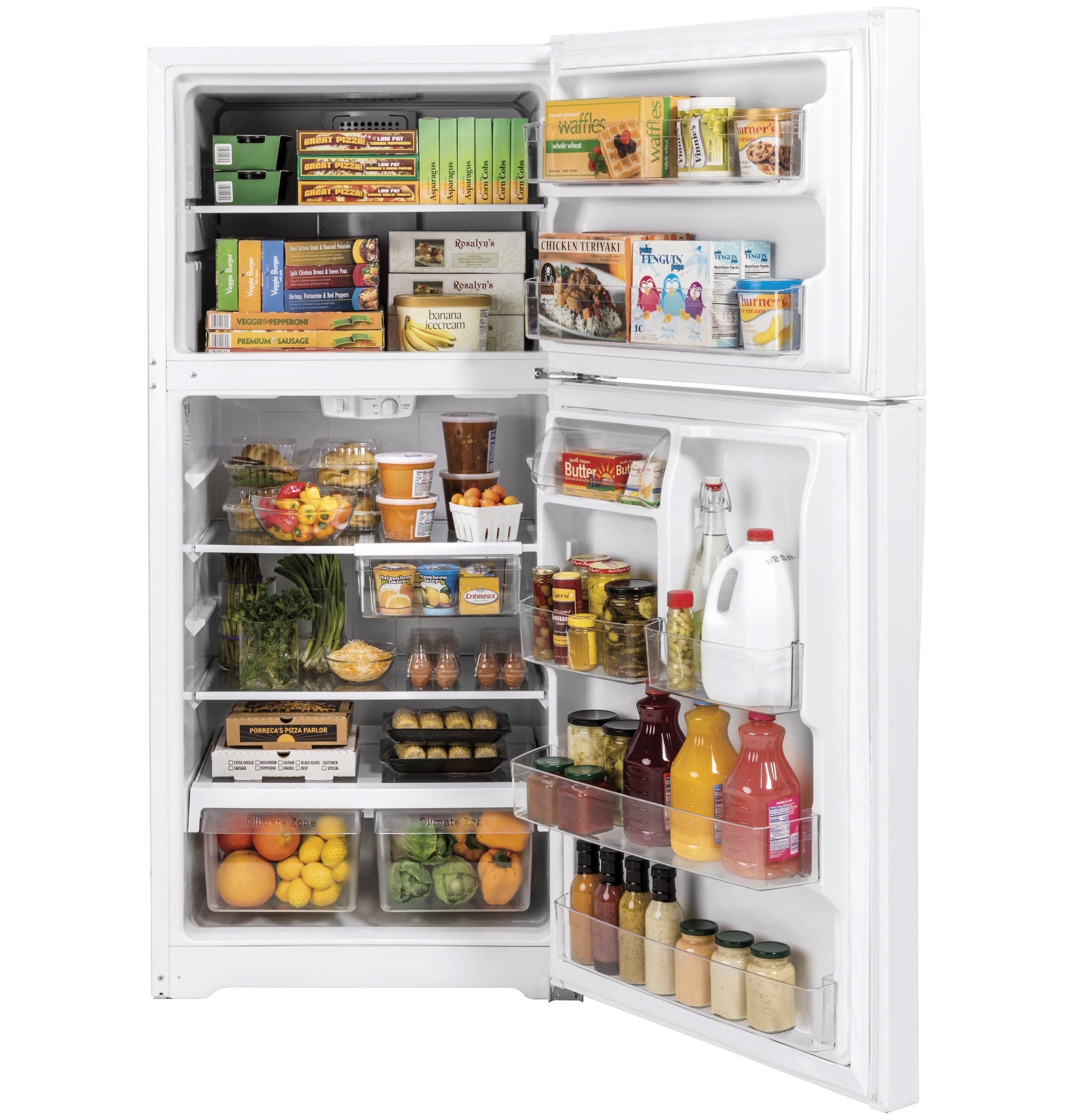 Refrigerador de 21.9 pies cúbicos con congelador superior listo para el garaje (blanco) Listo para el garaje GTS22KGNRWW de GE