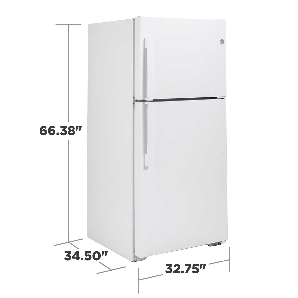 Refrigerador de 21.9 pies cúbicos con congelador superior listo para el garaje (blanco) Listo para el garaje GTS22KGNRWW de GE