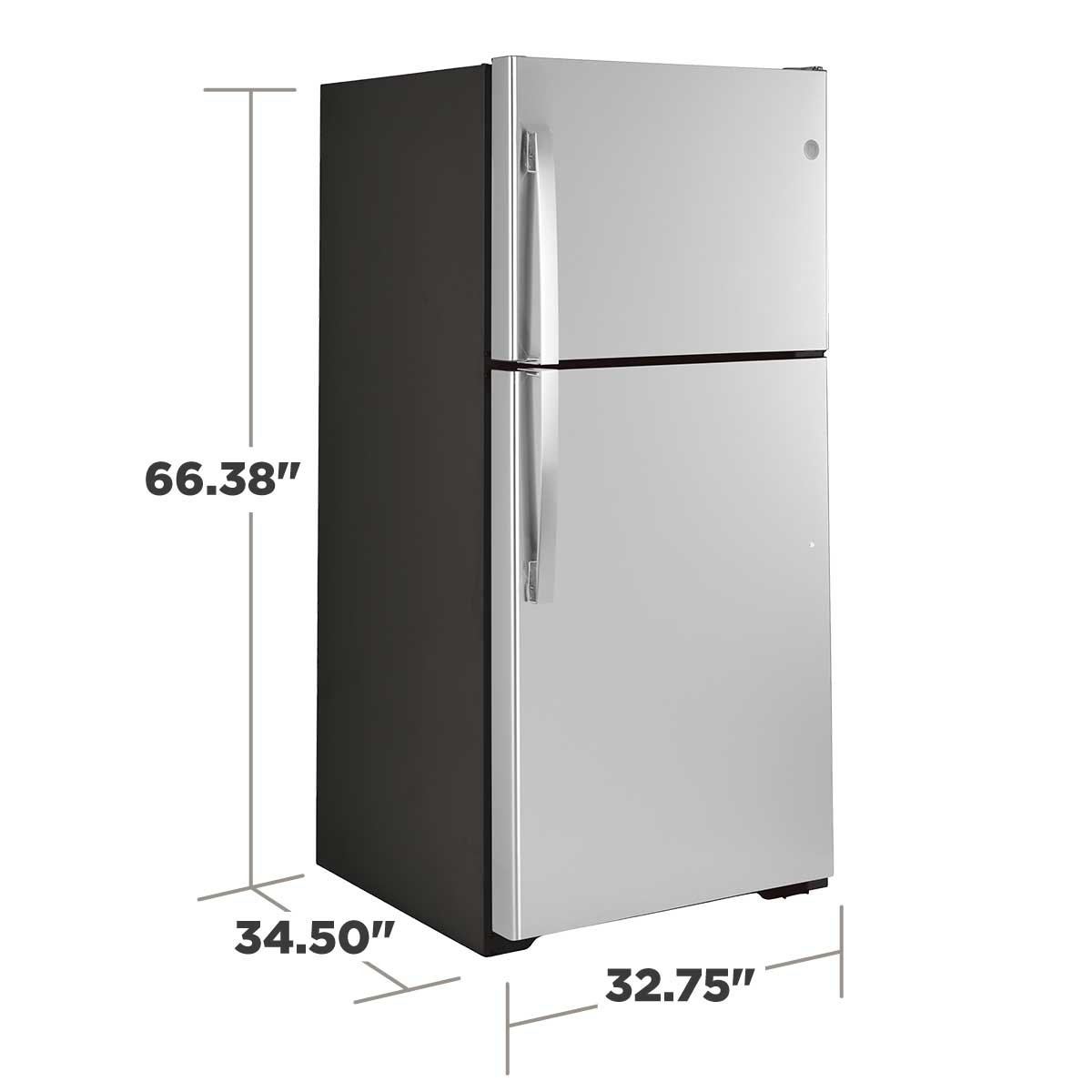 Refrigerador congelador superior de 21.9 pies cúbicos listo para garaje (acero inoxidable) Listo para garaje GTS22KYNRFS de GE