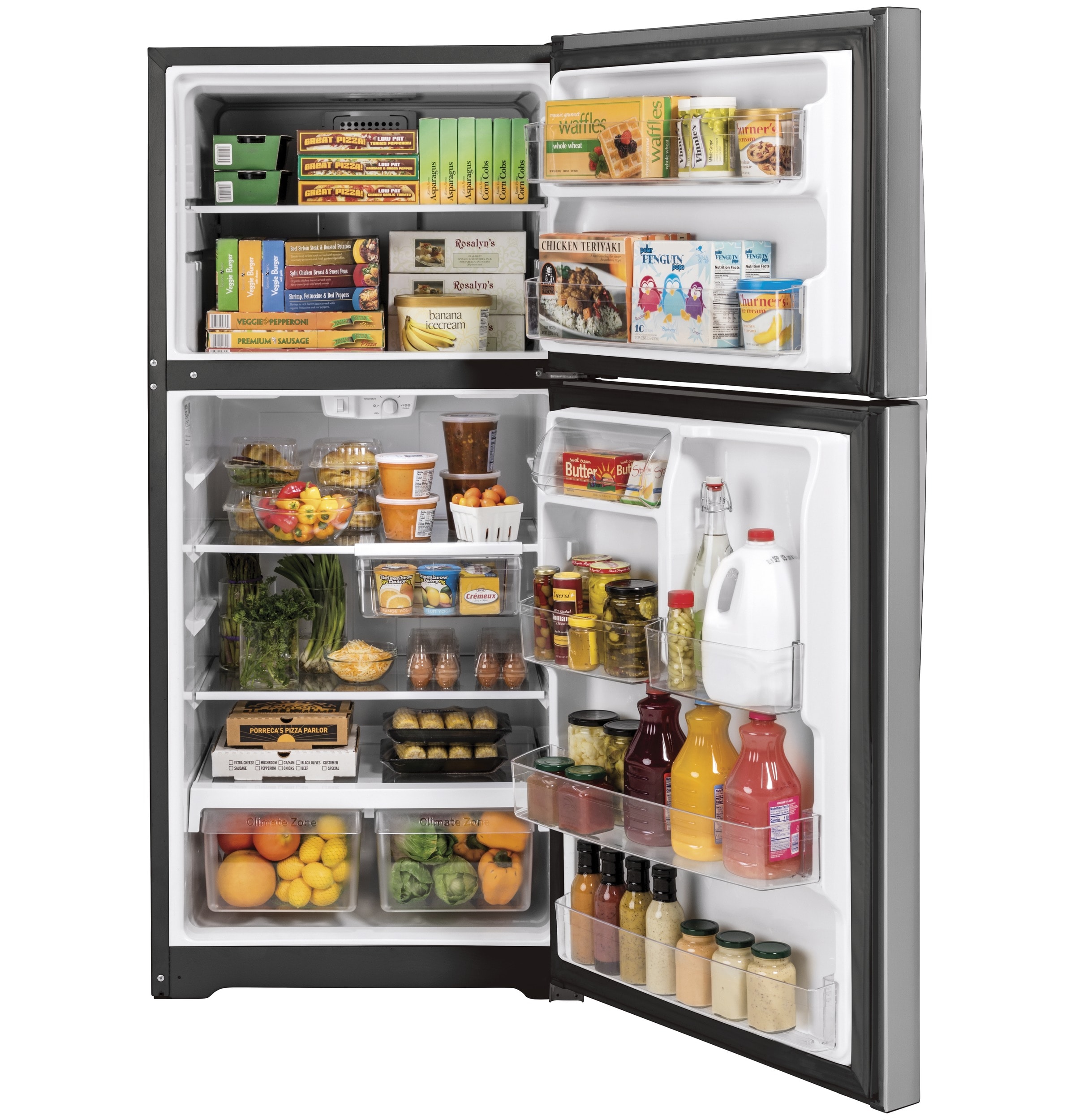 Refrigerador congelador superior de 21.9 pies cúbicos listo para garaje (acero inoxidable) Listo para garaje GTS22KYNRFS de GE