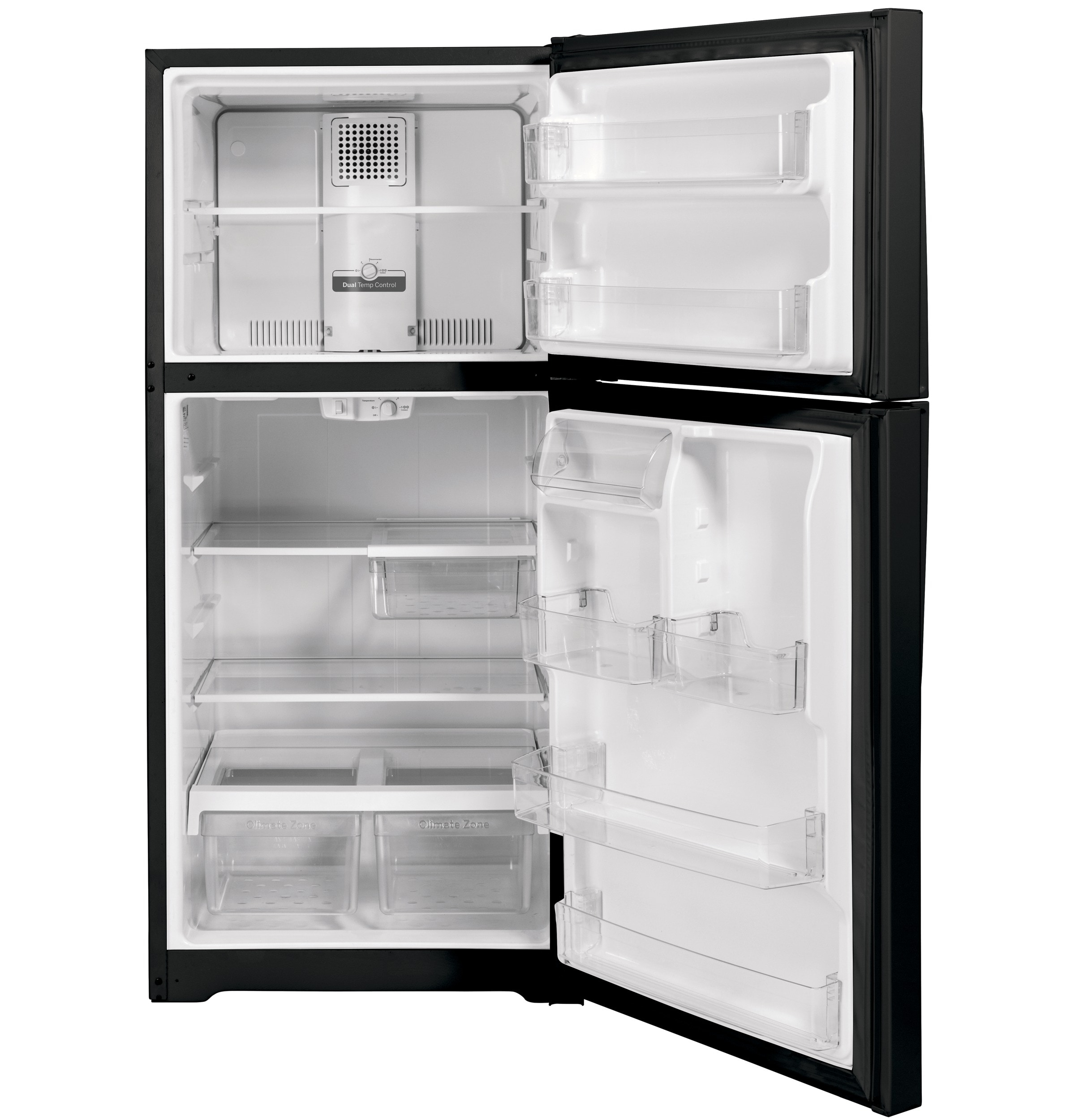 Refrigerador de 21.9 pies cúbicos con congelador superior (Negro) listo para el garaje GE GTS22KGNRBB