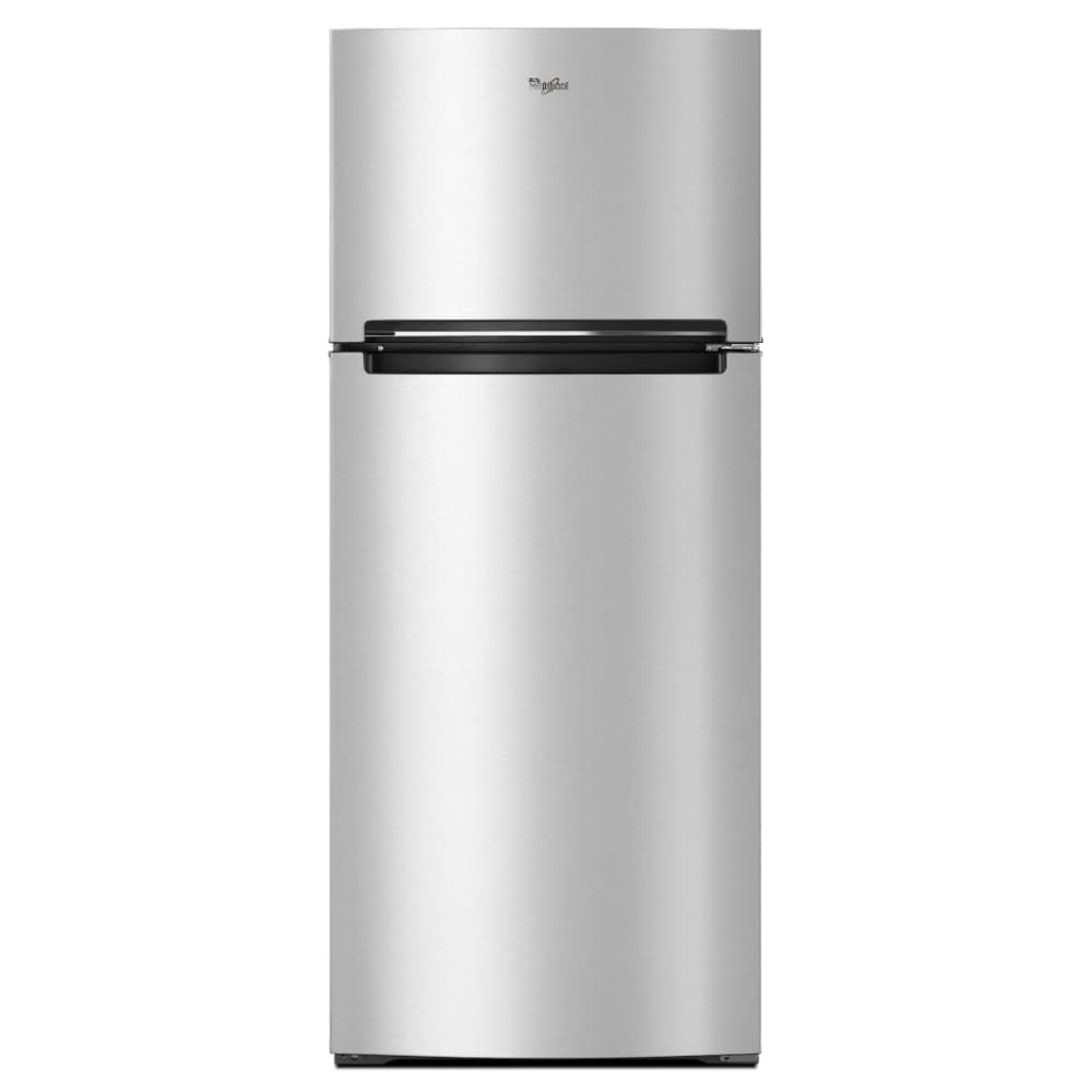 Refrigerador Whirlpool con cajón de almacenamiento flexible de 17.6 pies cúbicos y congelador superior (acero metálico resistente a huellas dactilares)