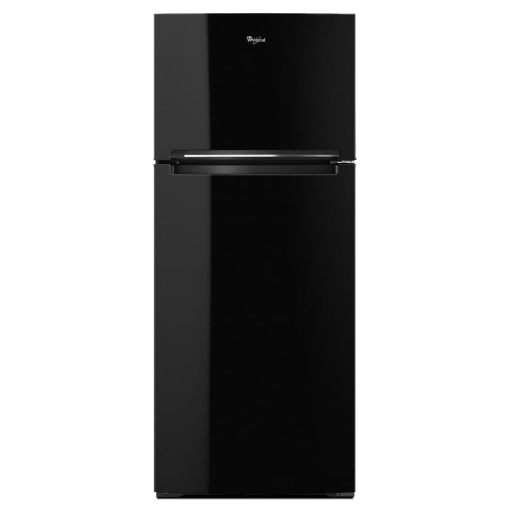 Refrigerador congelador superior Whirlpool con contenedor de almacenamiento flexible de 17.6 pies cúbicos (Negro)