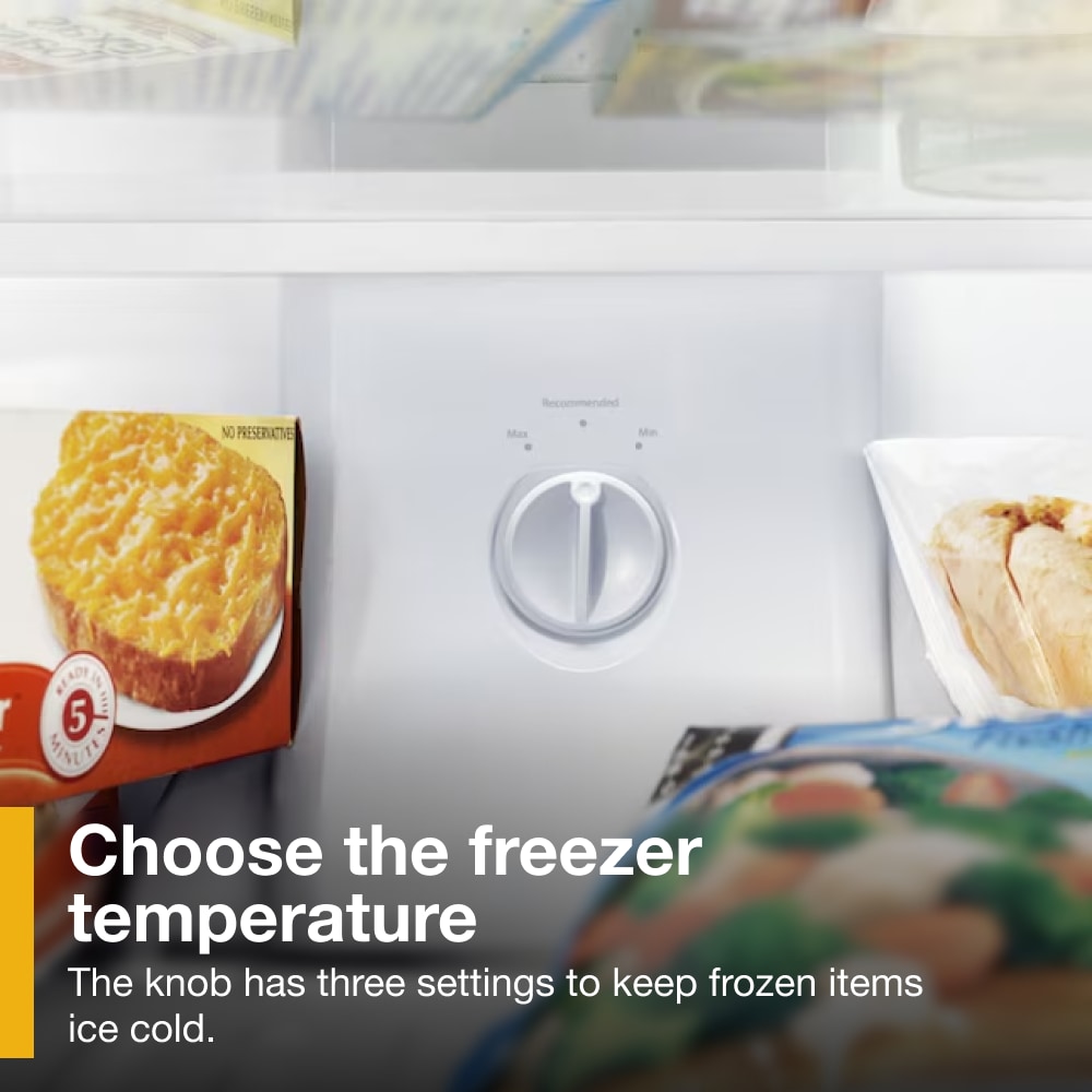 Refrigerador congelador superior de 18.2 pies cúbicos de acero inoxidable monocrómico Whirlpool (WRT318FZDM)