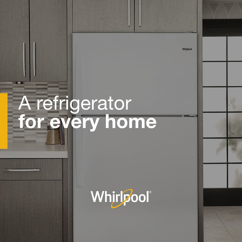 Refrigerador congelador superior de 18.2 pies cúbicos de acero inoxidable monocrómico Whirlpool (WRT318FZDM)