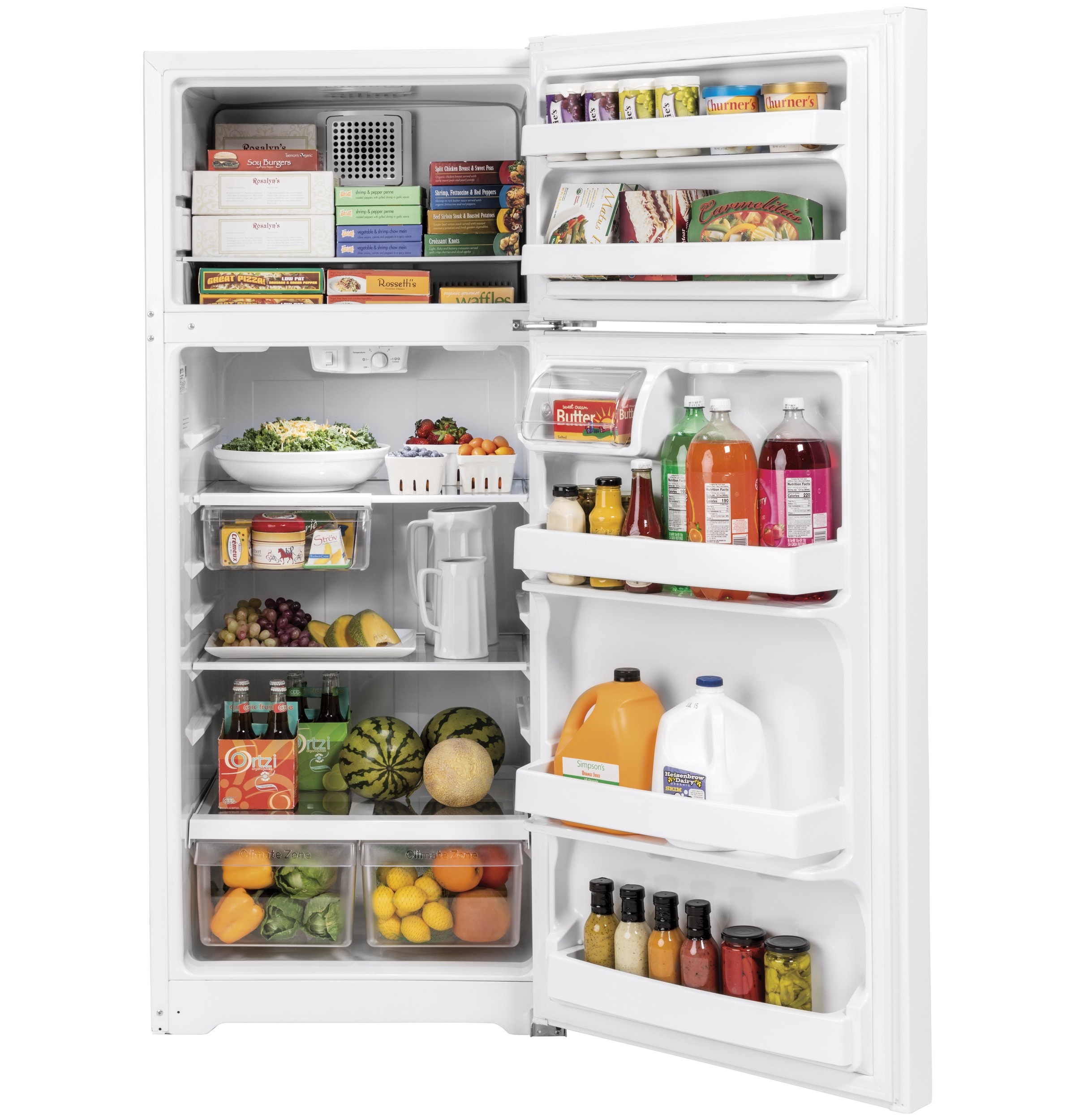 Refrigerador congelador superior de 17.5 pies cúbicos (Blanco)