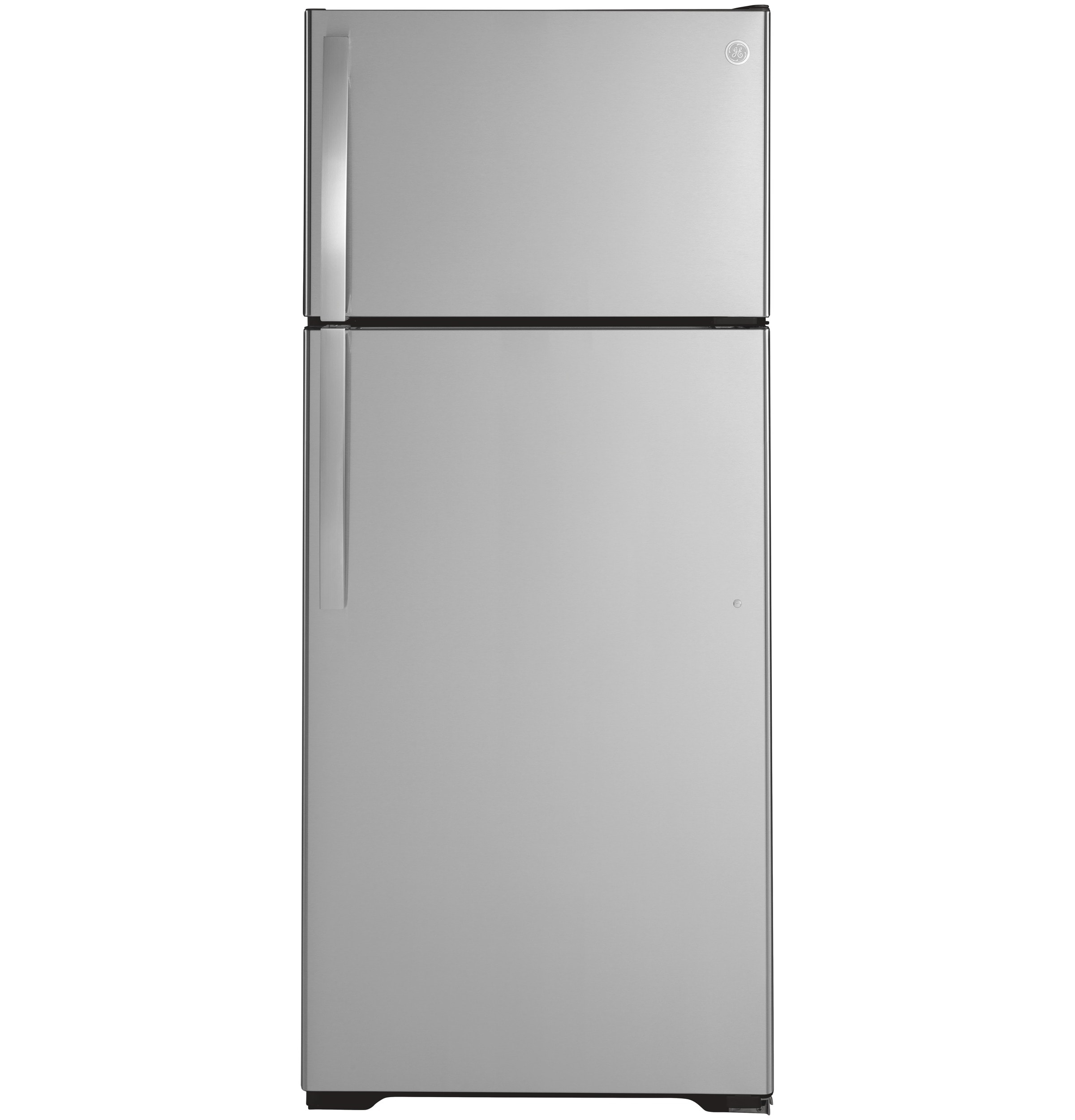 Refrigerador de 17.5 pies cúbicos con congelador superior (acero inoxidable) de GE