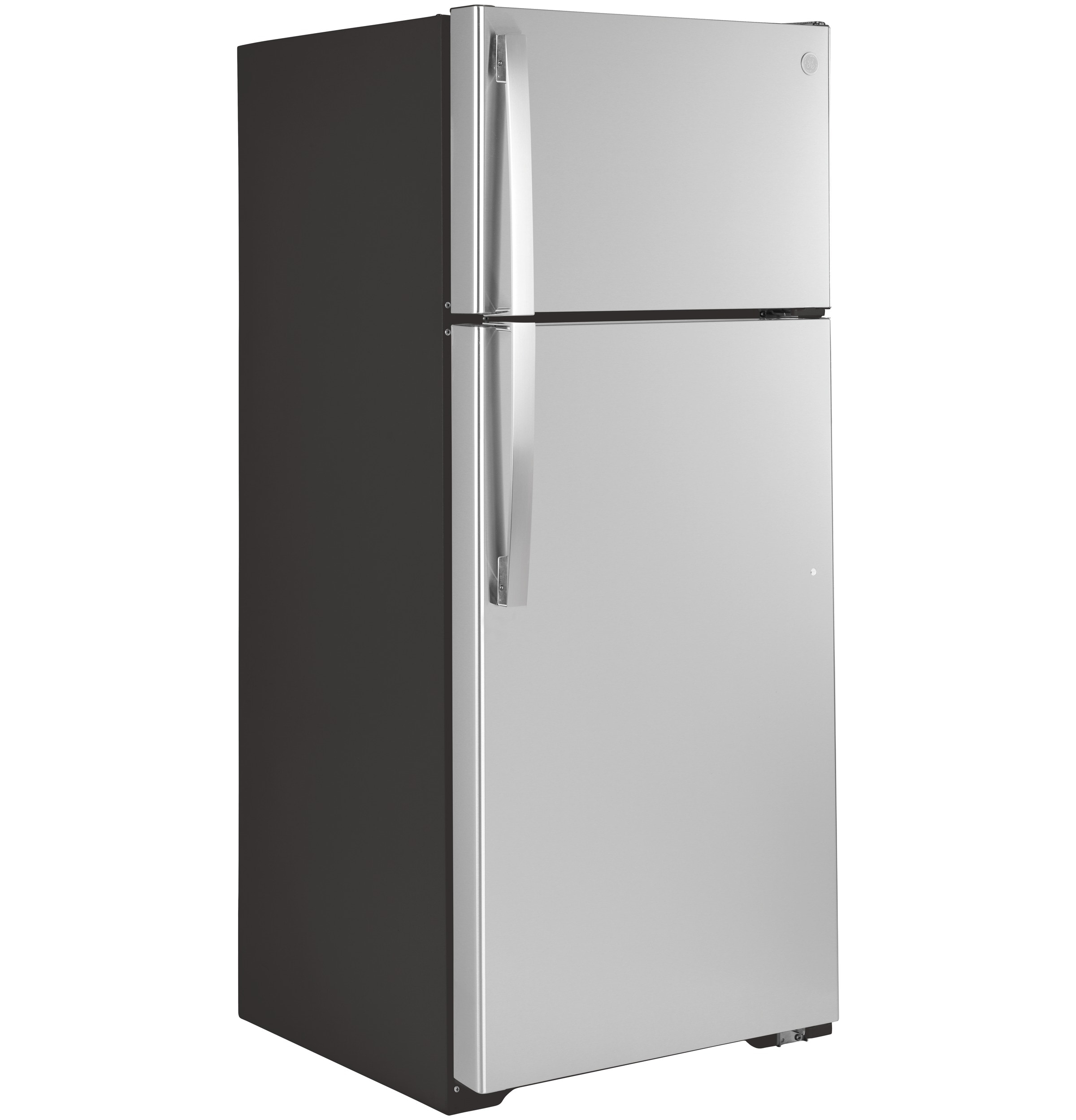 Refrigerador de 17.5 pies cúbicos con congelador superior (acero inoxidable) de GE