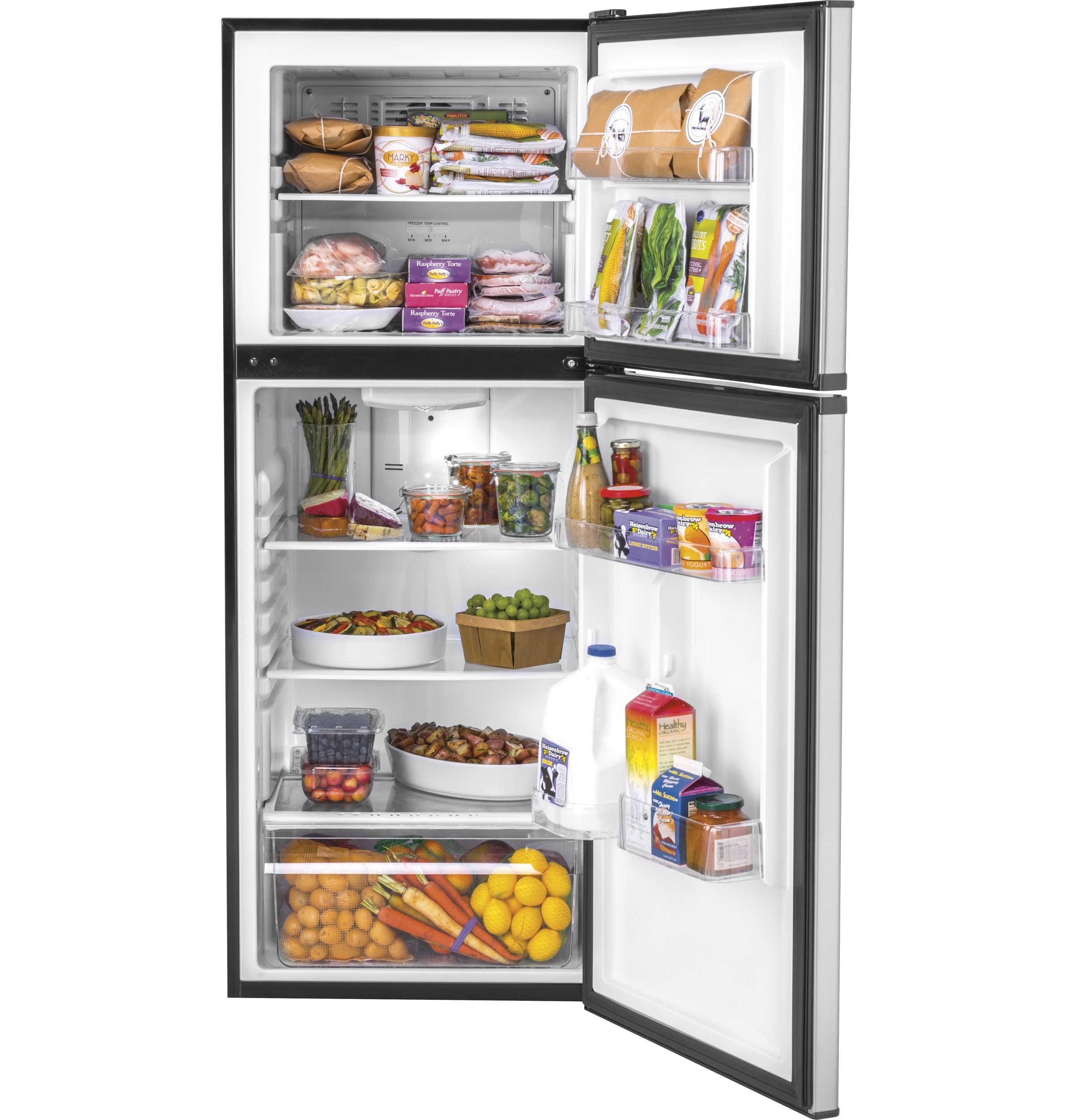 Refrigerador de acero inoxidable empotrable de 9.7 pies cúbicos de Hotpoint