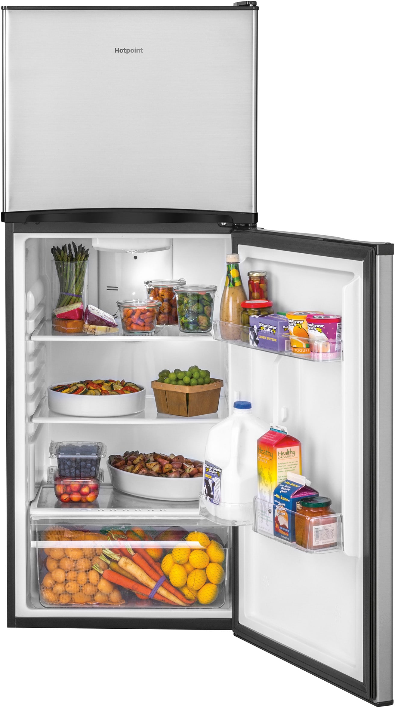 Refrigerador de acero inoxidable empotrable de 9.7 pies cúbicos de Hotpoint