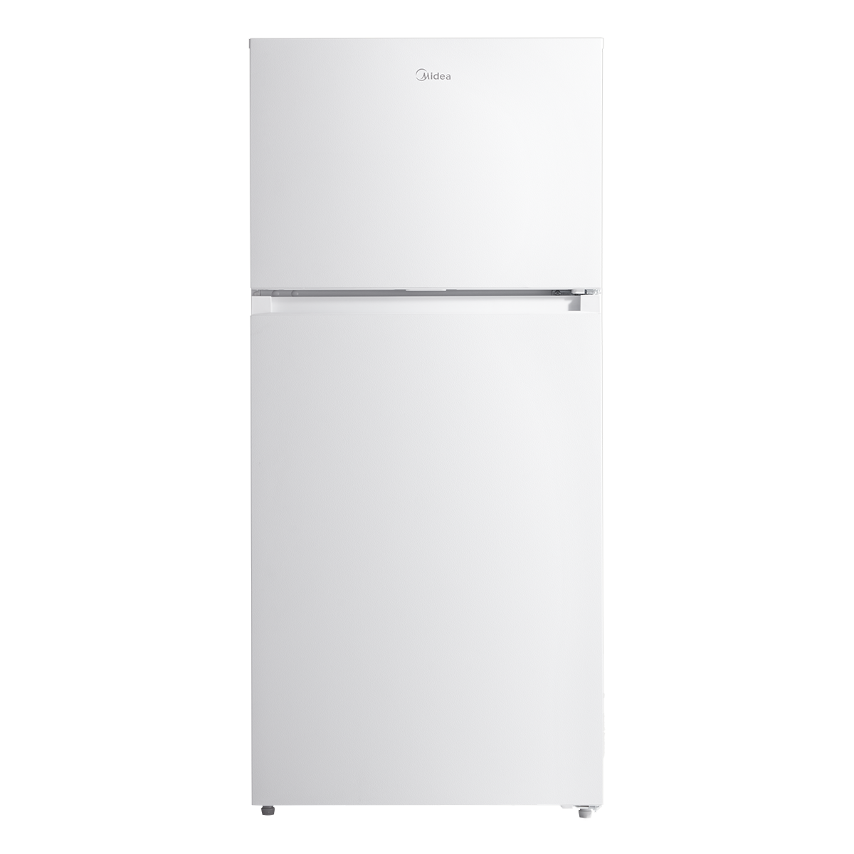 Refrigerador Midea resistente a huellas dactilares de 14.2 pies cúbicos de profundidad de encimera con congelador superior (blanco) listo para el garaje, certificado ENERGY STAR MRT14D2BWW.