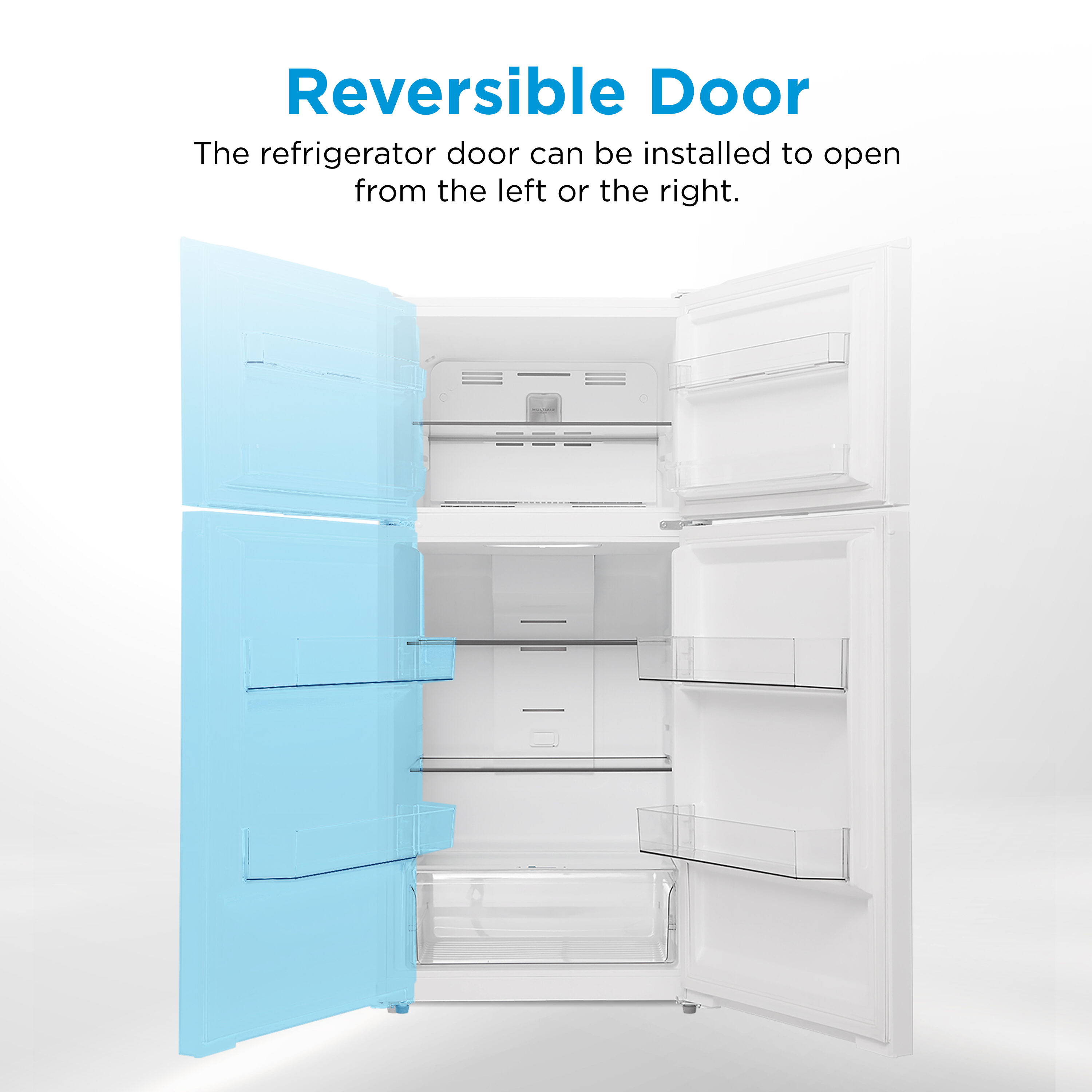 Refrigerador Midea resistente a huellas dactilares de 14.2 pies cúbicos de profundidad de encimera con congelador superior (blanco) listo para el garaje, certificado ENERGY STAR MRT14D2BWW.
