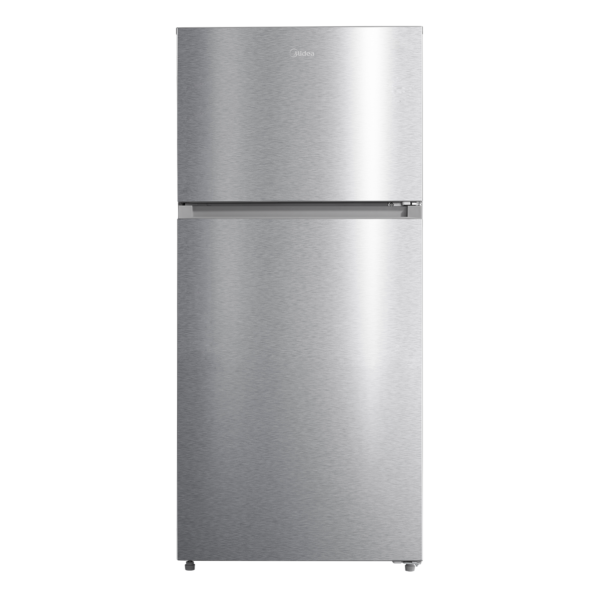 Refrigerador resistente a huellas dactilares de 14.2 pies cúbicos de profundidad de mostrador con congelador superior (acero inoxidable) listo para garaje certificado ENERGY STAR MRT14D2BST de Midea
