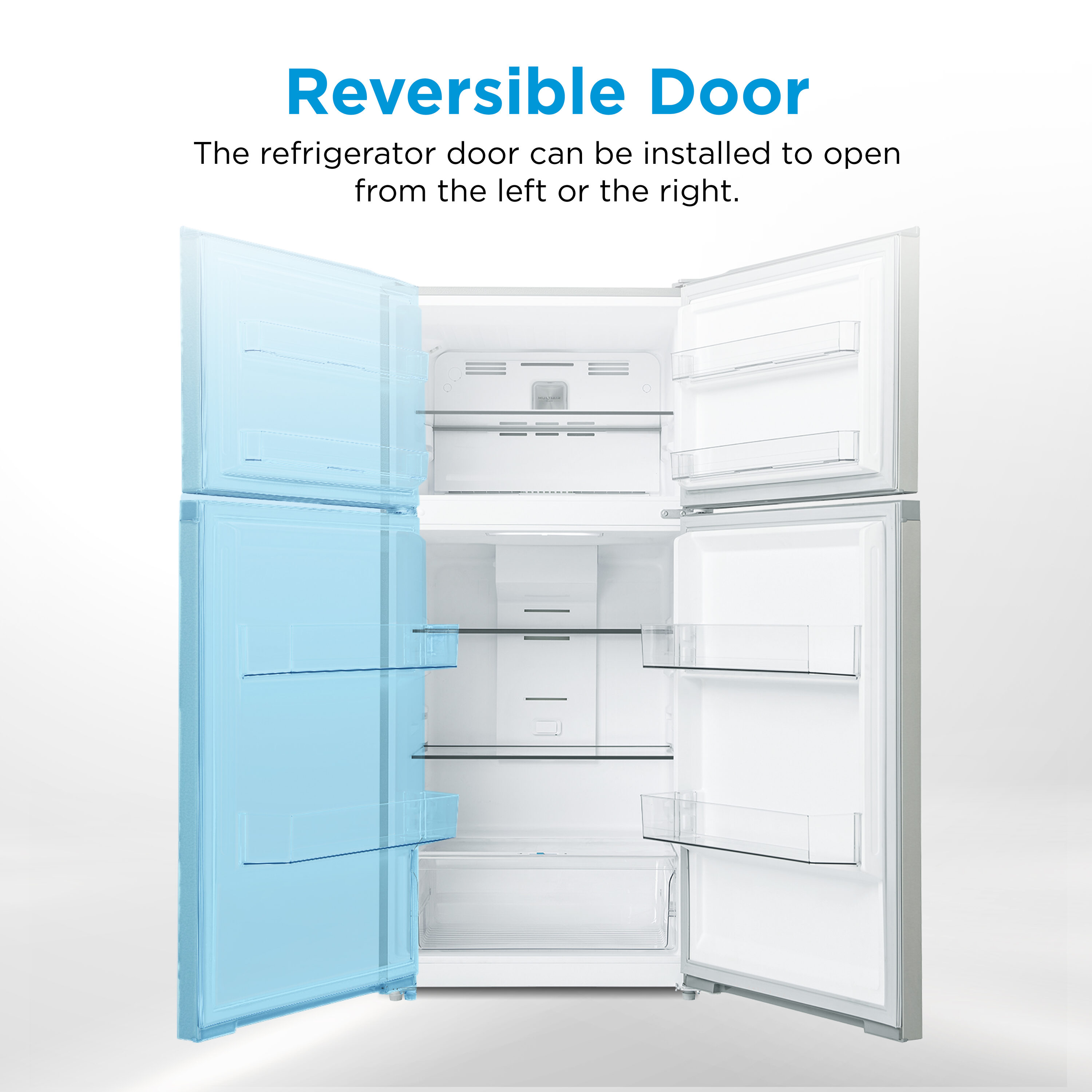 Refrigerador resistente a huellas dactilares de 14.2 pies cúbicos de profundidad de mostrador con congelador superior (acero inoxidable) listo para garaje certificado ENERGY STAR MRT14D2BST de Midea