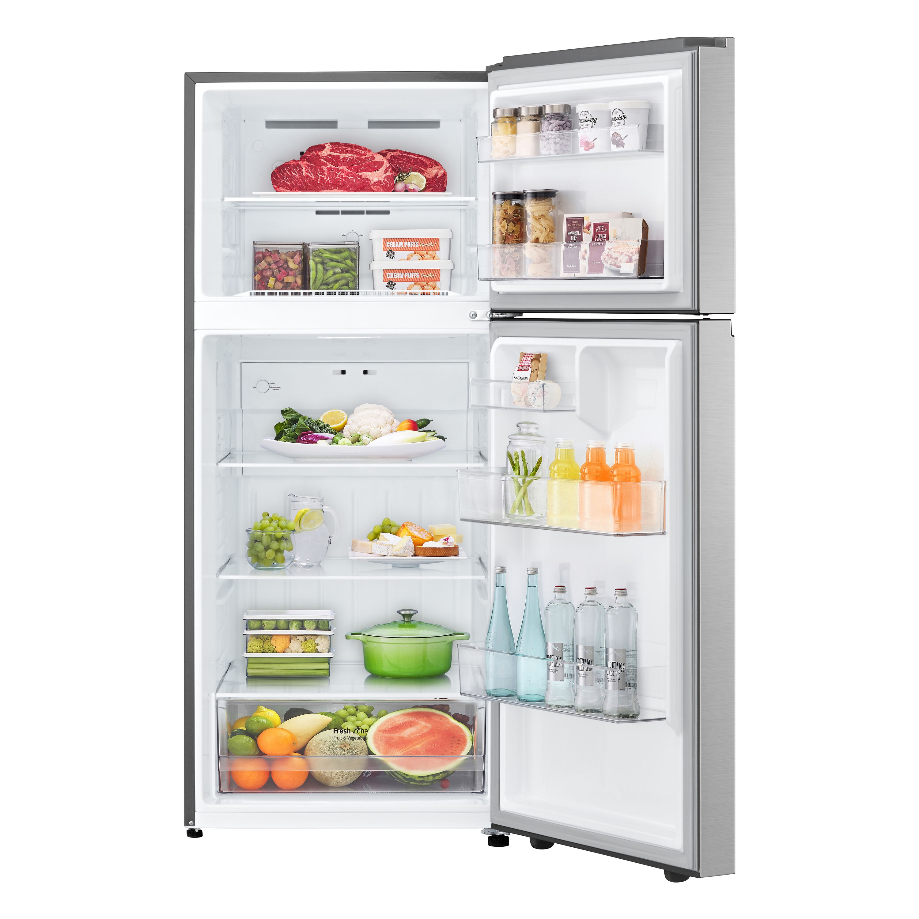 Refrigerador de 17.5 pies cúbicos con congelador superior (Acero Inoxidable PrintProof) listo para garaje y certificado por ENERGY STAR LT18S2100S