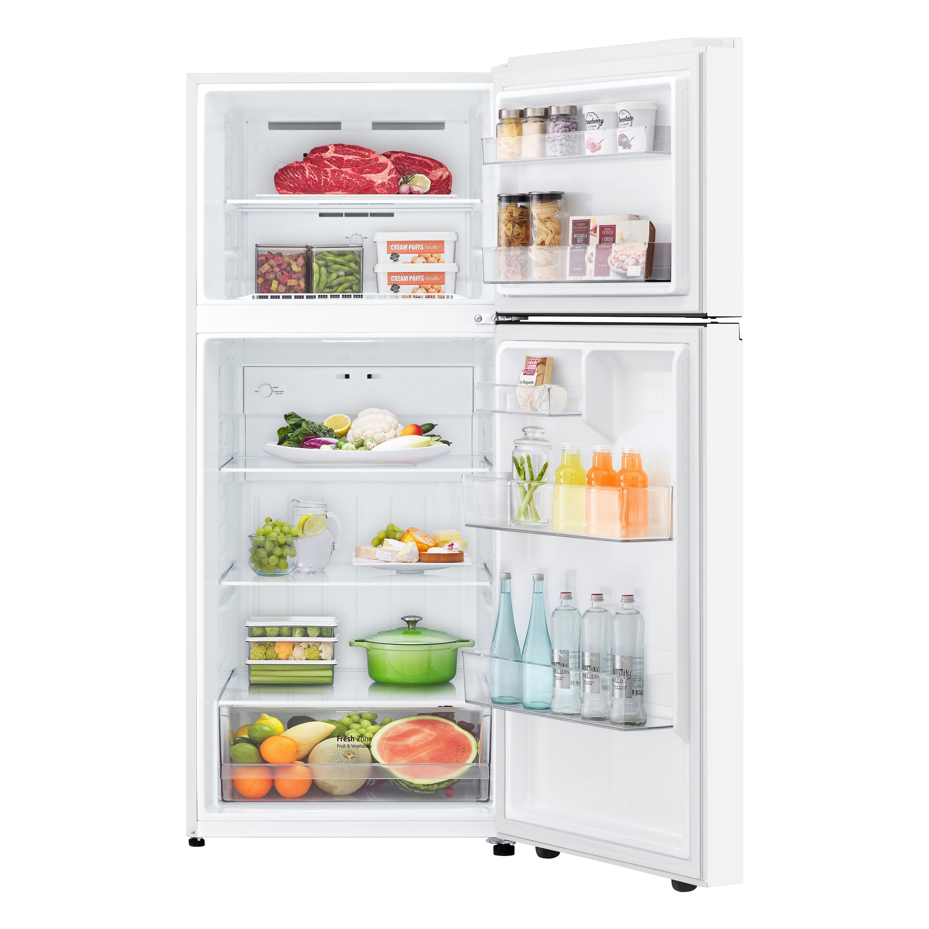 Refrigerador de 17.5 pies cúbicos con congelador superior (blanco) Listo para el garaje Certificado ENERGY STAR LG LT18S2100W