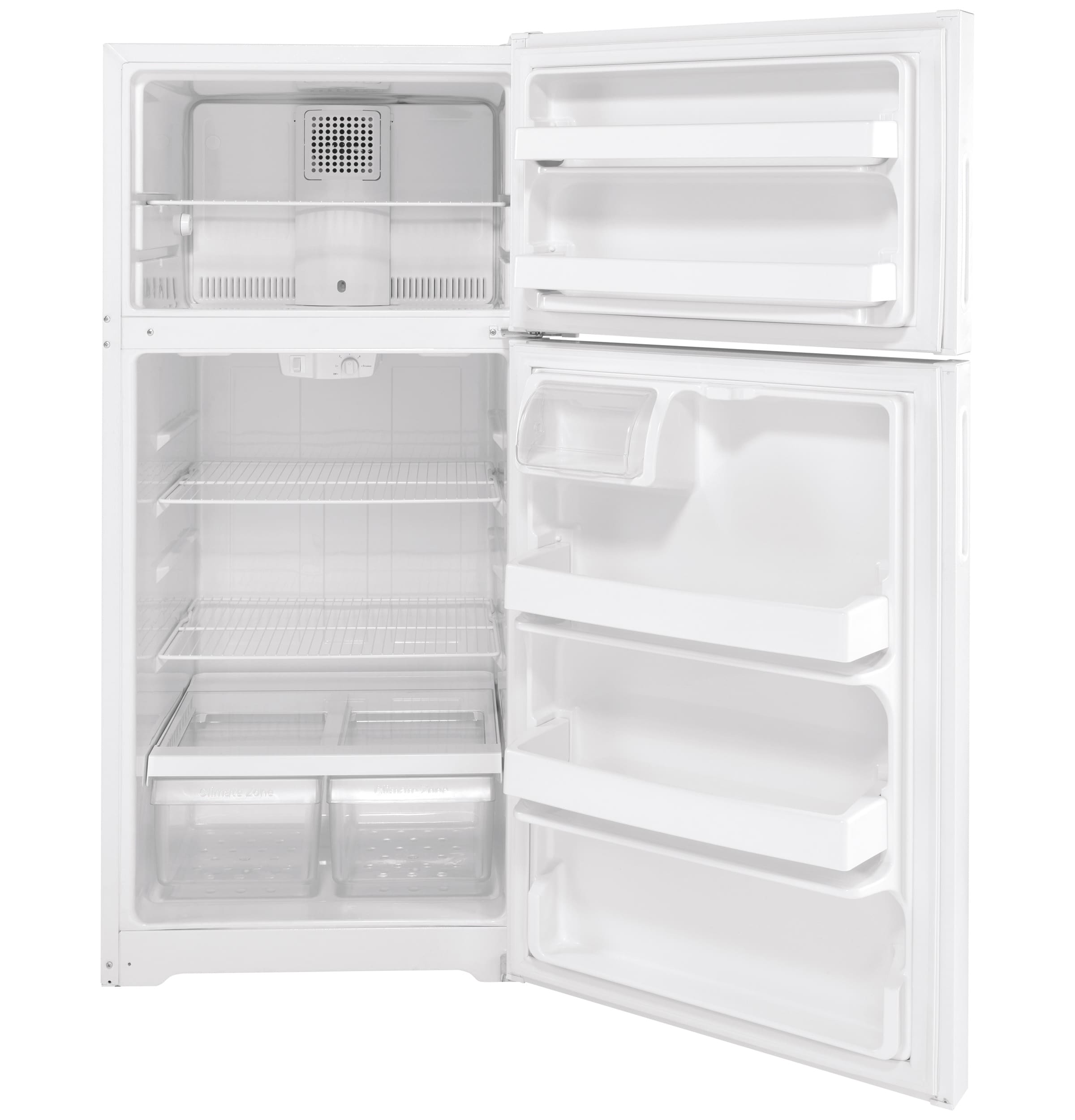 Refrigerador de 15.6 pies cúbicos con congelador superior (Blanco)