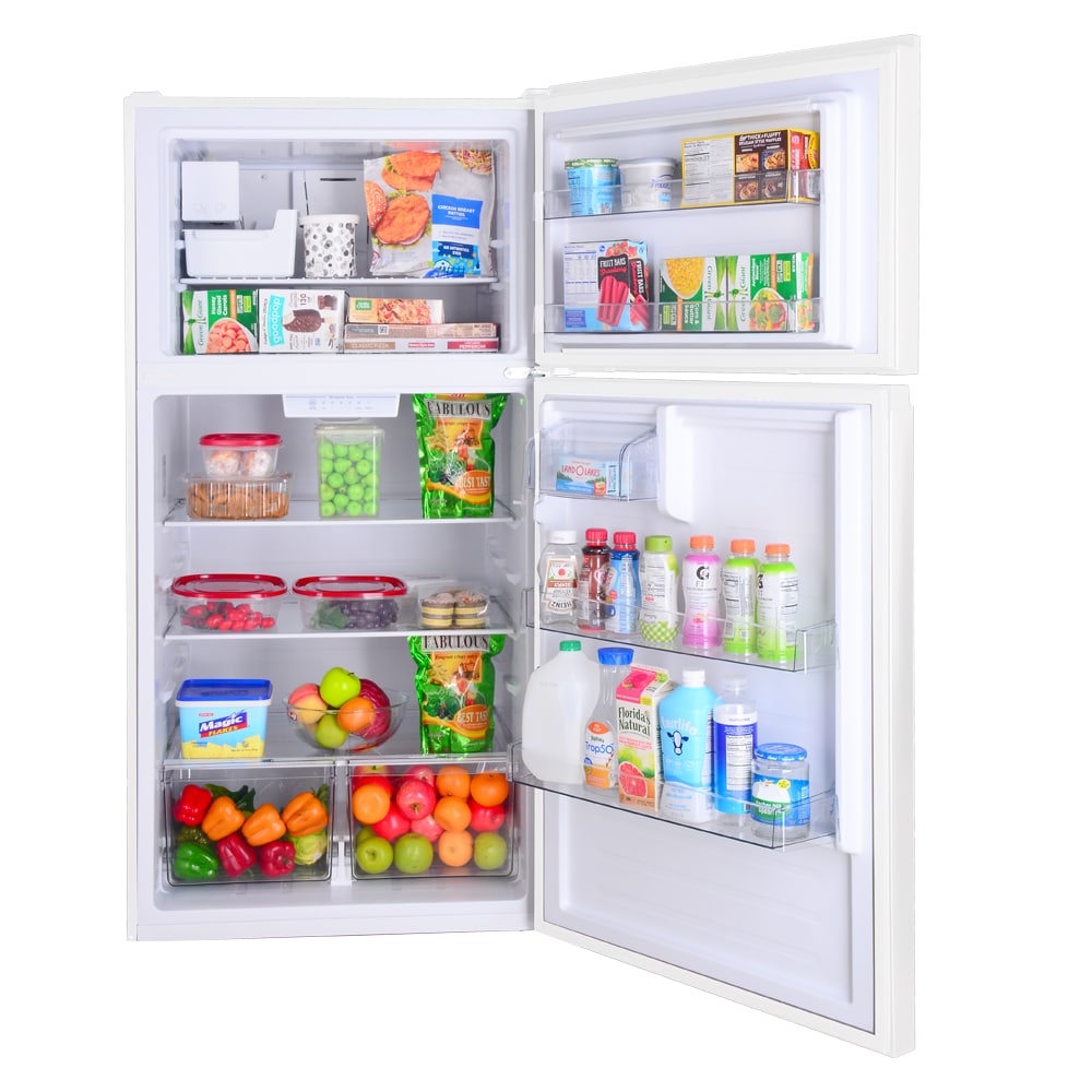 Refrigerador de 18.1 pies cúbicos con congelador superior y fabricador de hielo (blanco) certificado por ENERGY STAR