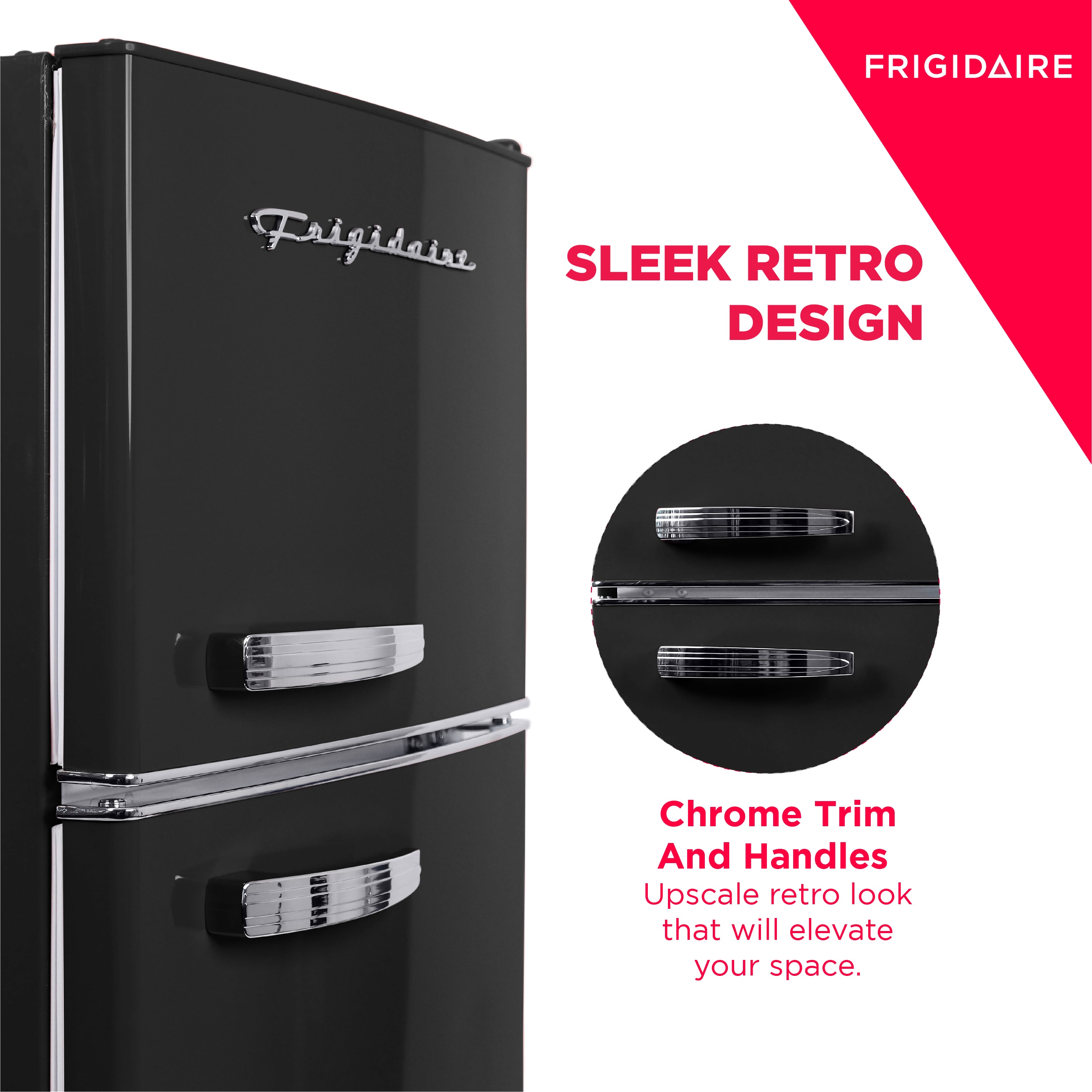 Refrigerador Frigidaire de 7.5 pies cúbicos con congelador superior de profundidad de mostrador (Negro) EFR753-NEGRO