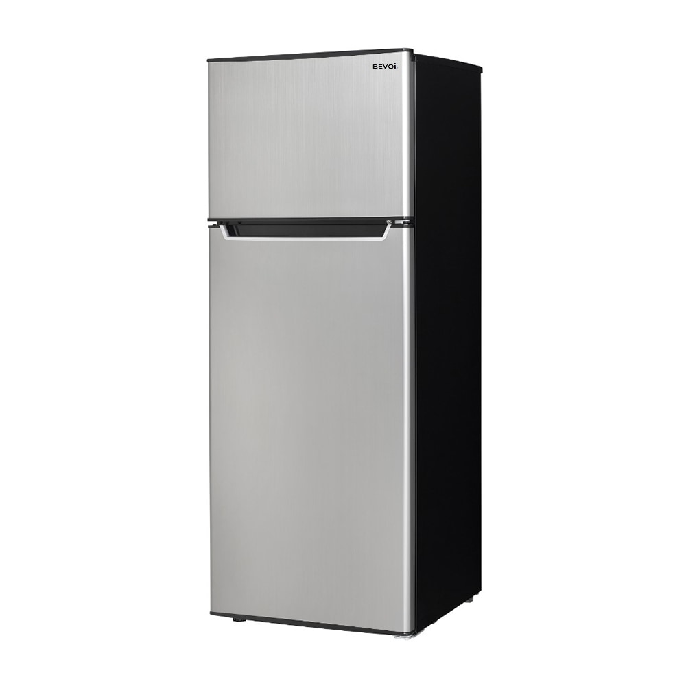 Refrigerador Bevoi de 7.1 pies cúbicos con congelador superior de profundidad de mostrador (acero inoxidable)