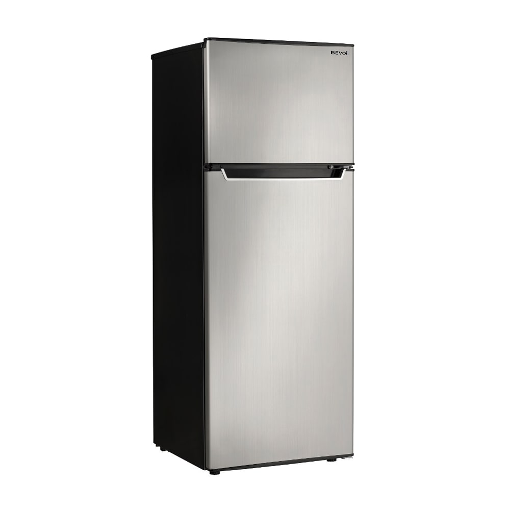 Refrigerador Bevoi de 7.1 pies cúbicos con congelador superior de profundidad de mostrador (acero inoxidable)