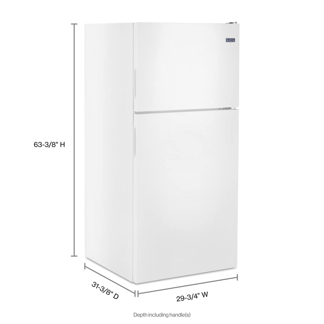 Refrigerador Maytag de 18.2 pies cúbicos con congelador superior (Blanco) MRT118FFFH