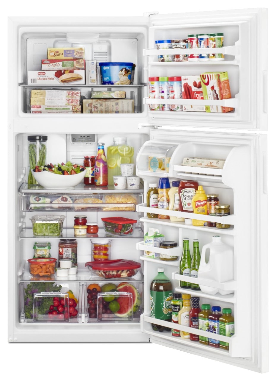 Refrigerador Maytag de 18.2 pies cúbicos con congelador superior (Blanco) MRT118FFFH