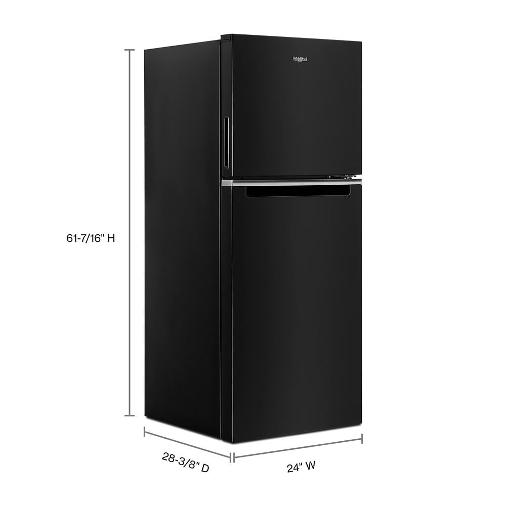Refrigerador Whirlpool de 11.6 pies cúbicos de profundidad de mostrador con congelador superior (Negro) WRT312CZJB
