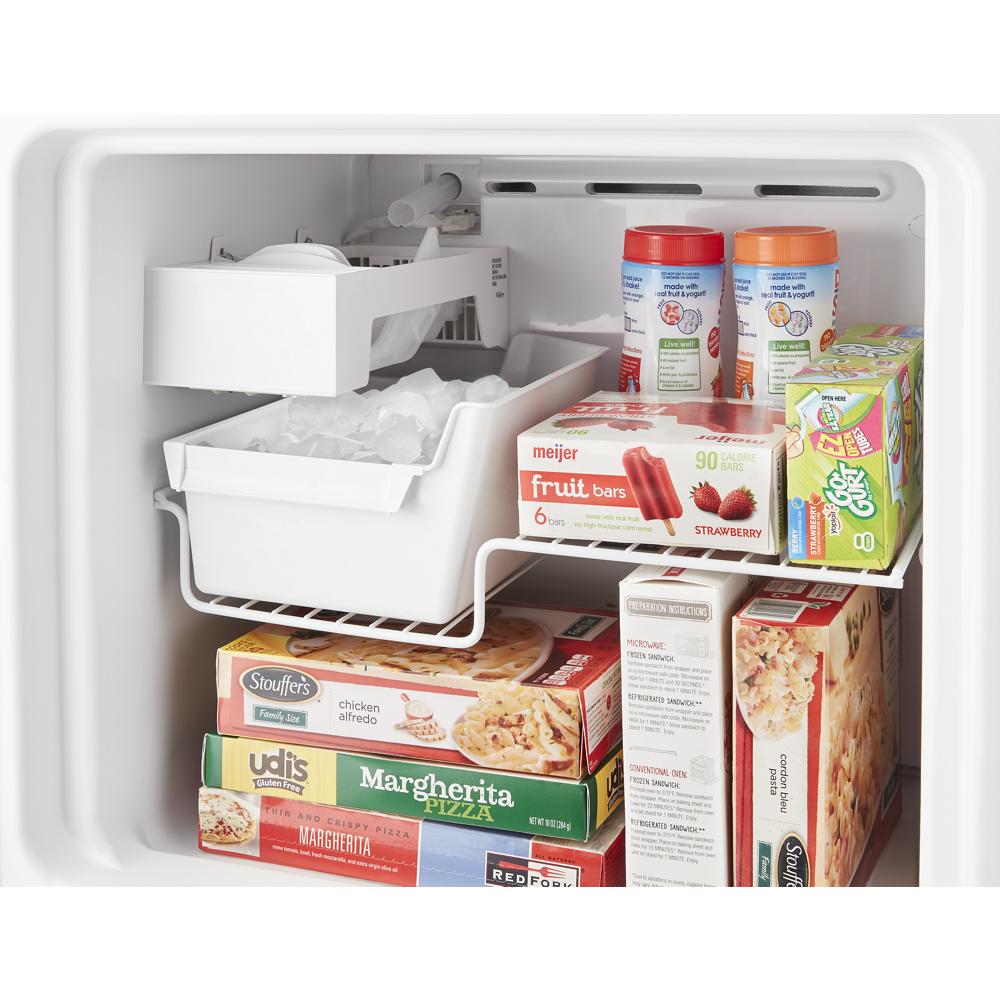 Refrigerador Whirlpool de 11.6 pies cúbicos de profundidad de mostrador con congelador superior (Negro) WRT312CZJB