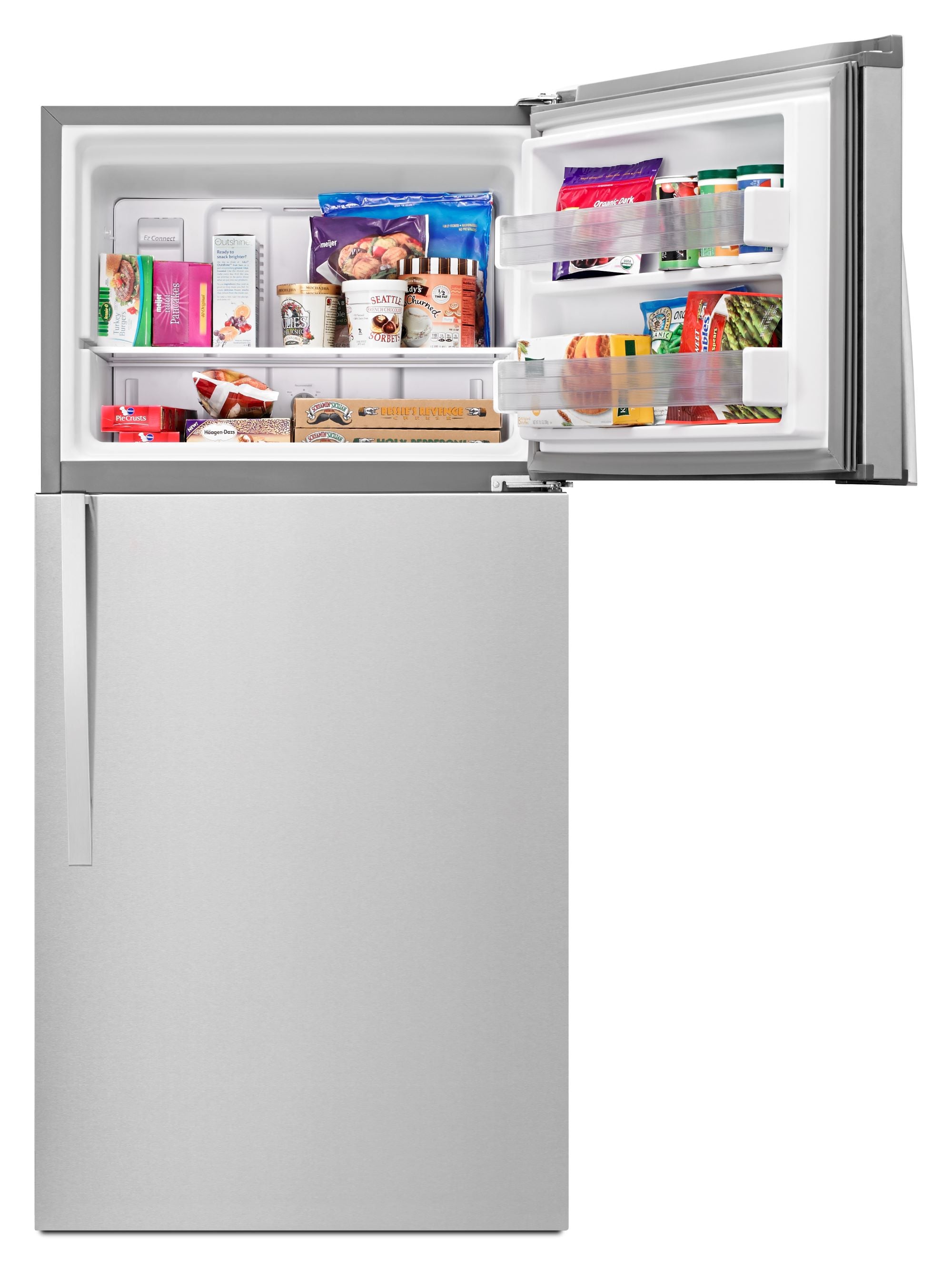 Refrigerador congelador superior de 19.1 pies cúbicos de Whirlpool (Acero metálico resistente a huellas dactilares) WRT519SZDG