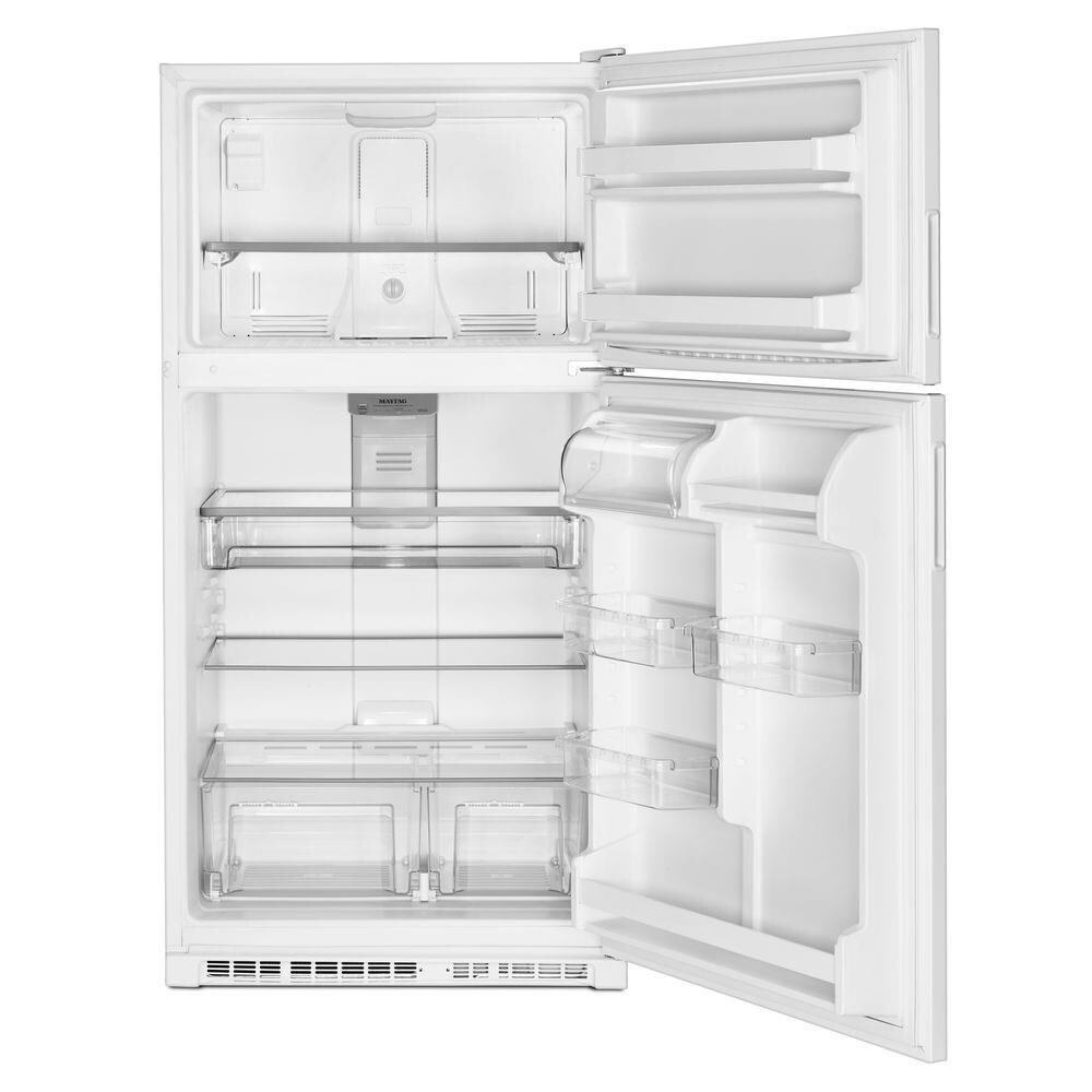 Refrigerador de 20.5 pies cúbicos con congelador superior (blanco) Maytag MRT311FFFH.