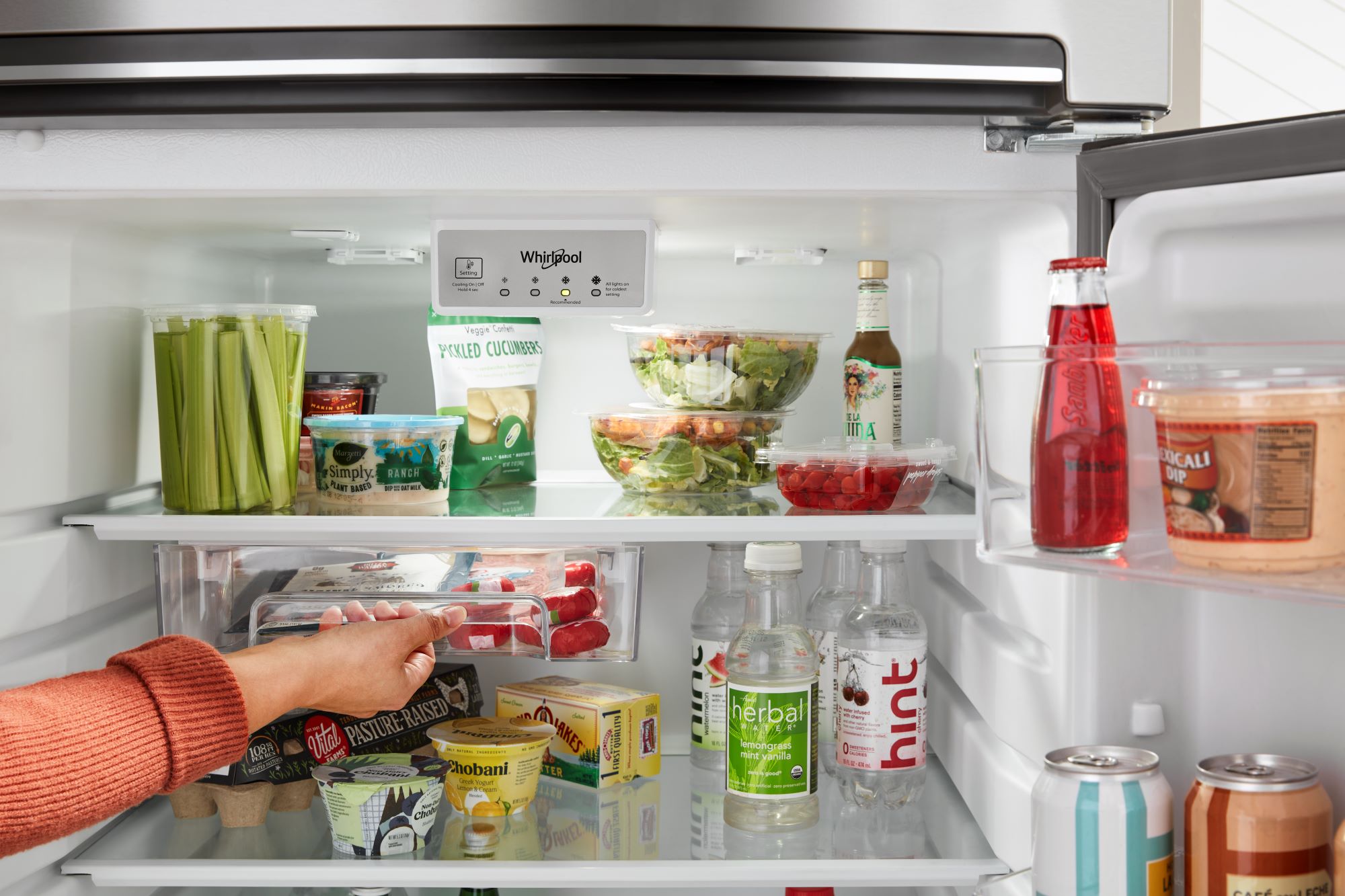 Refrigerador de 16.3 pies cúbicos con congelador superior (blanco) Whirlpool