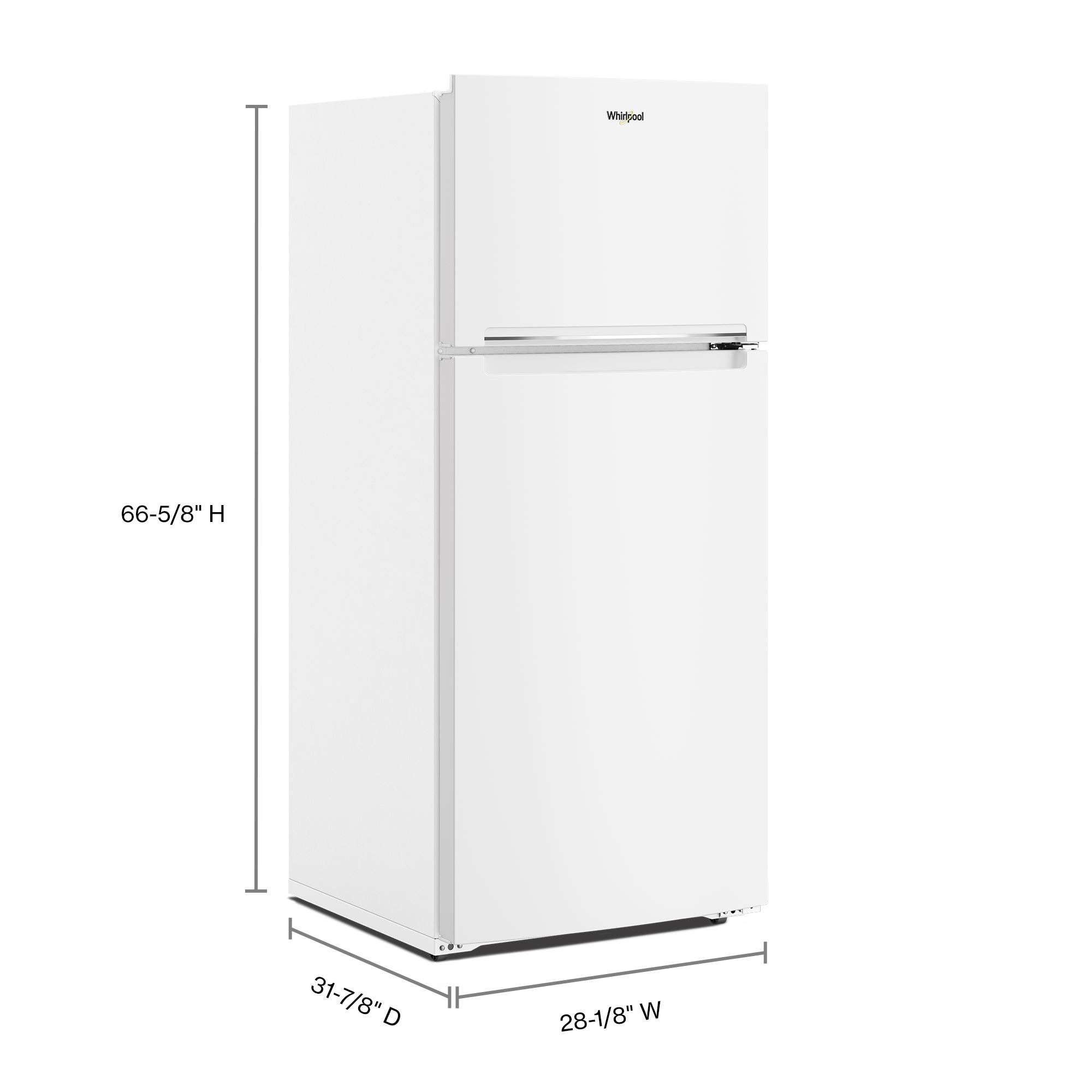 Refrigerador de 16.3 pies cúbicos con congelador superior (blanco) Whirlpool
