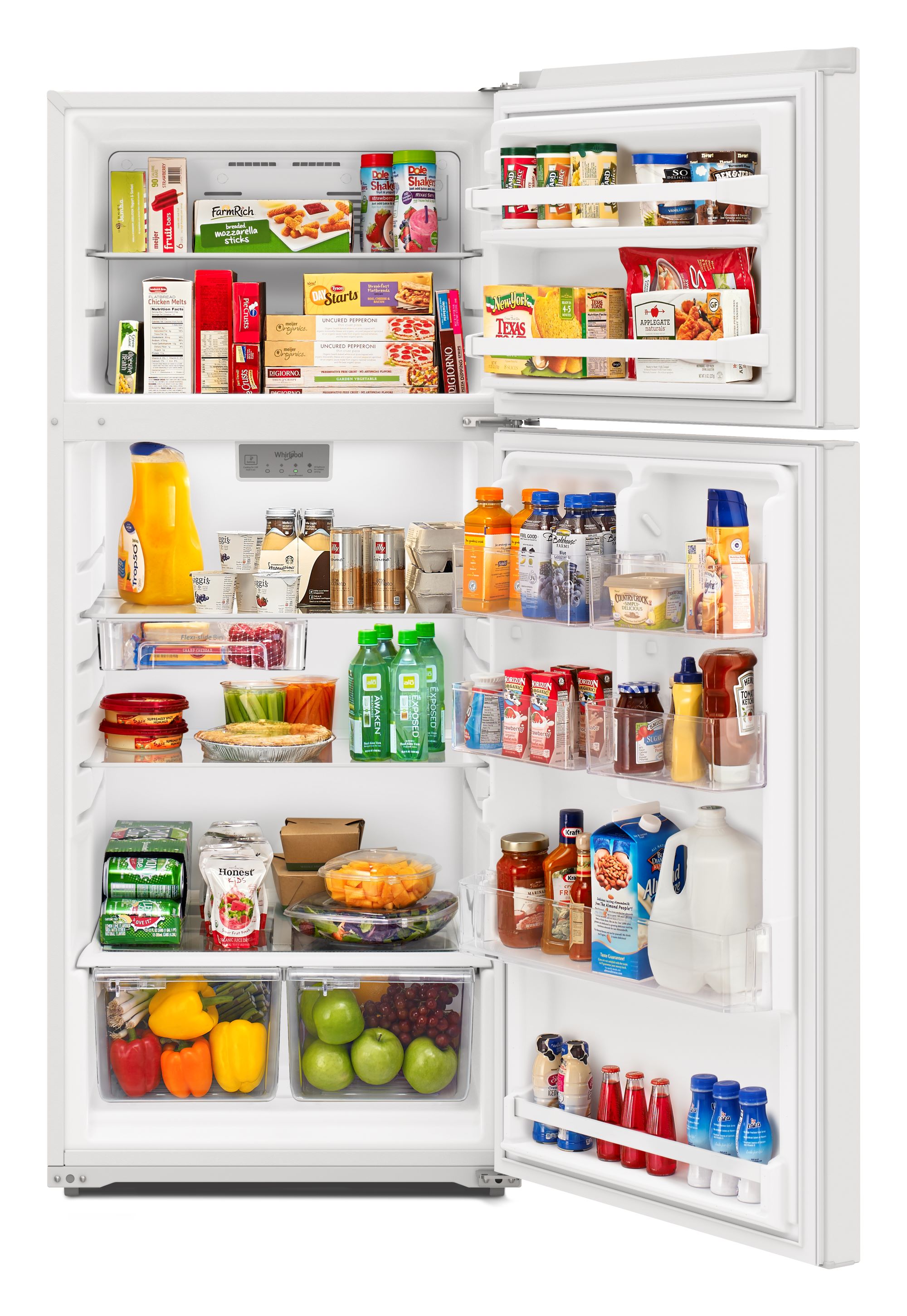 Refrigerador de 16.3 pies cúbicos con congelador superior (blanco) Whirlpool